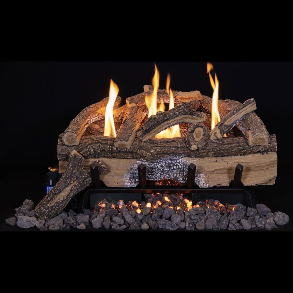 Grand Canyon Split Oak Vent-Free Indoor Gas Log Set - Realistic Wood Fireplace Insert for Cozy Home Heating & Ambience | Perfect for Living Rooms, Bedrooms & Winter Nights