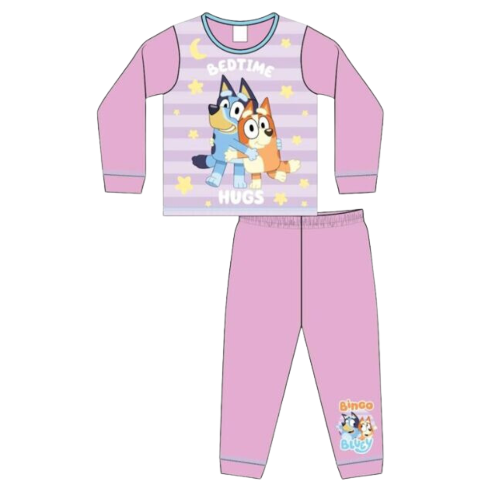 Bluey Bedtime Hugs Pink Pajamas for Kids - Soft & Comfortable Sleepwear for Girls, Perfect for Bedtime, Lounging & Playtime