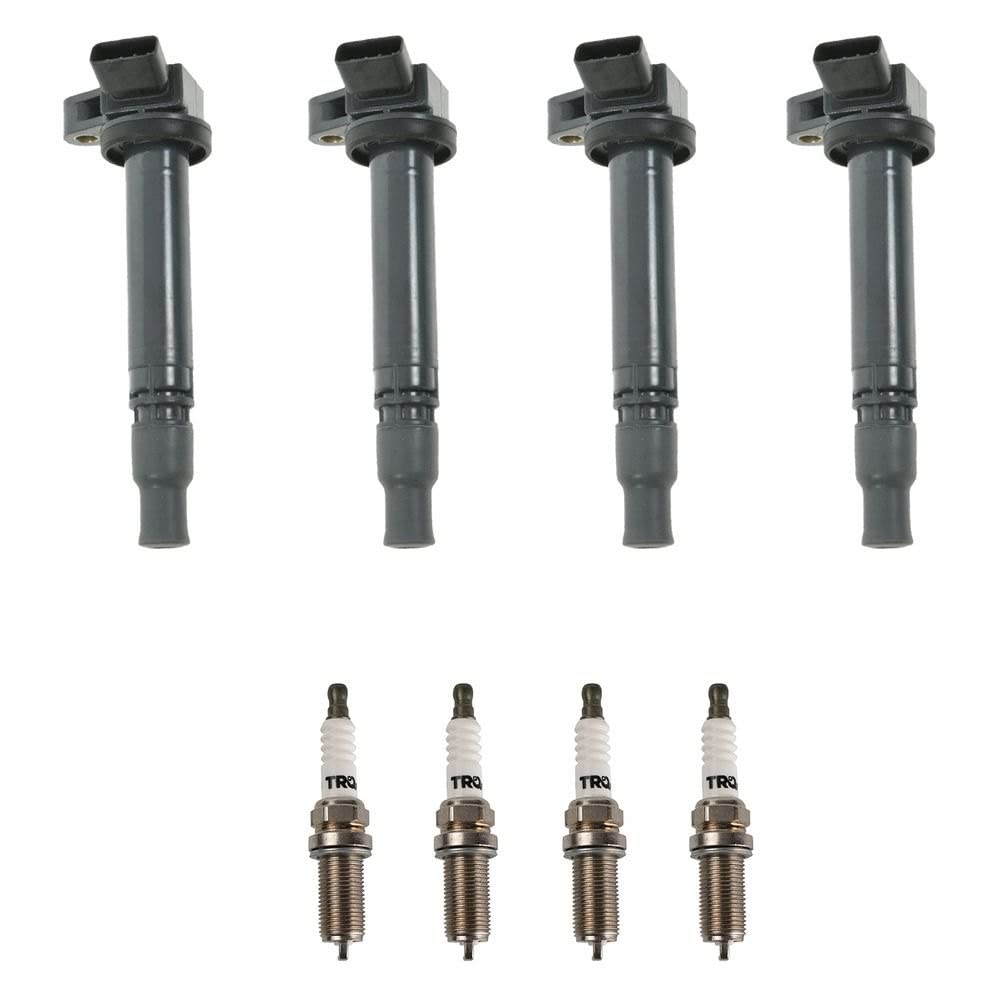 TRQ Ignition Kit - Ignition Coil & Spark Plugs Compatible with 2005-2011 Lotus Elise, 2006-2010 Exige, 2003-2006 Pontiac Vibe, 2000-2005 Toyota Celica, 2005-2006 Corolla Matrix - High Performance Engine Upgrade for Smoother Acceleration & Fuel Efficiency