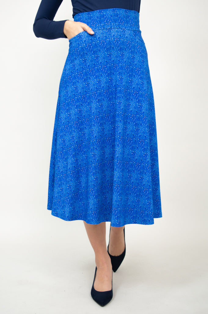 Gillian Women's Bamboo Skirt - Comfortable & Stylish Vegas Floral Print for Summer, Travel & Casual Outings