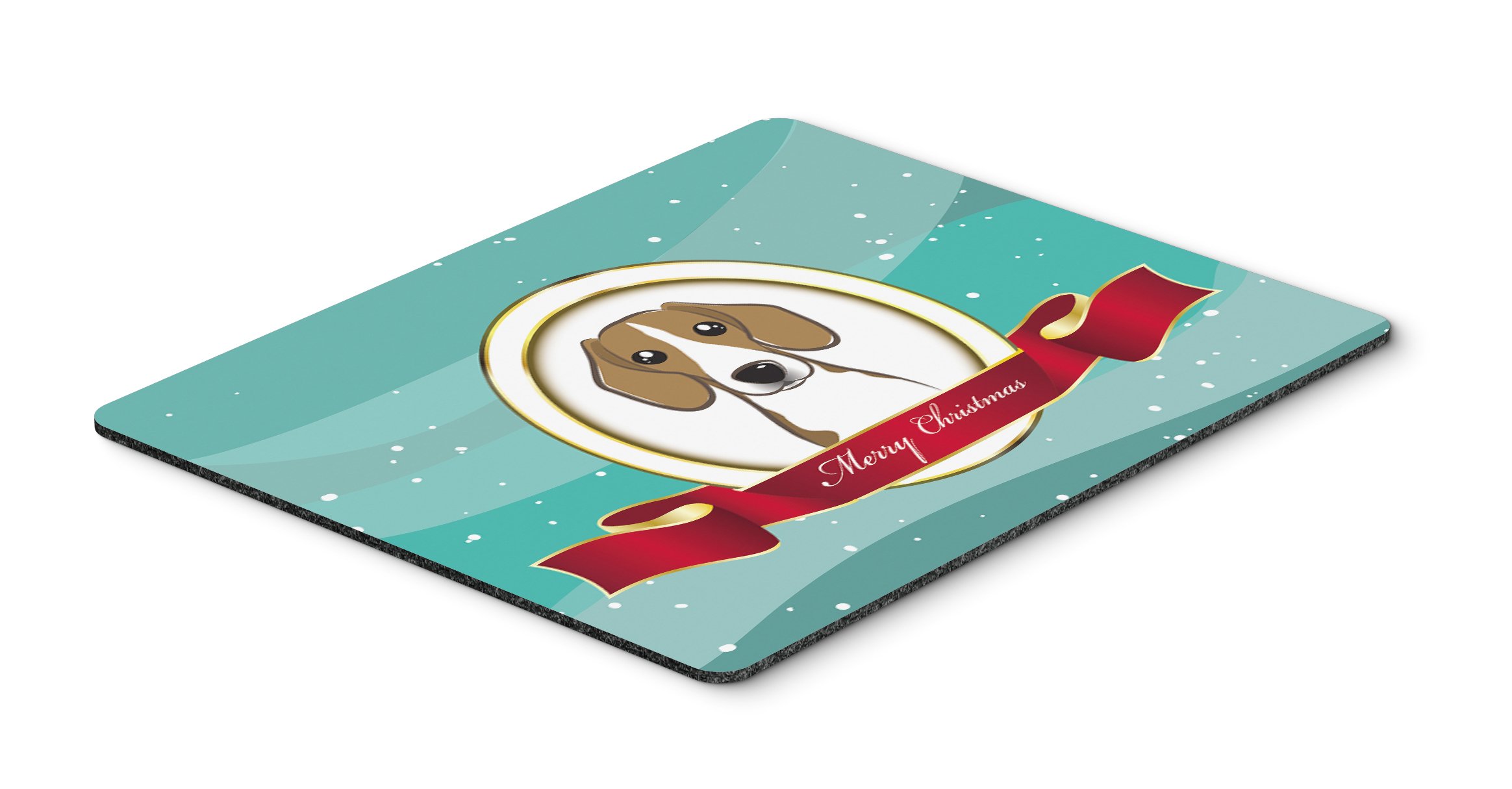 Beagle Merry Christmas Mouse Pad & Hot Pad - Large Washable Non-Slip Desk Mat for Home Office, Gaming, Computer & Laptop Use - Perfect Holiday Gift for Dog Lovers