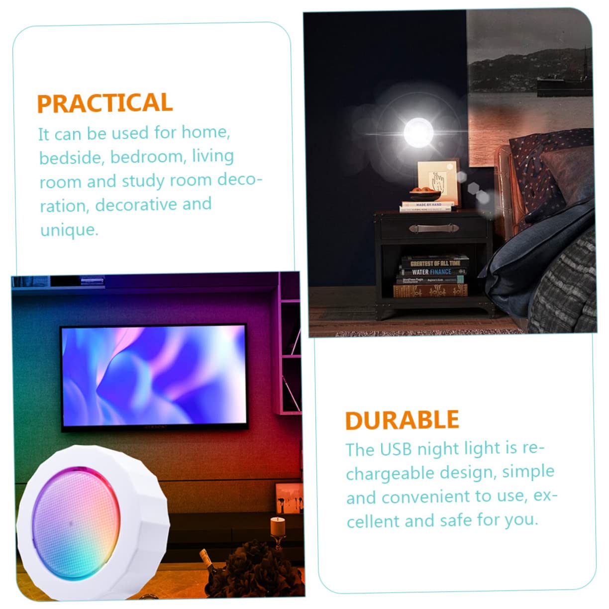 Garneck Cordless LED Night Light - 5 Pack Dimmable Nightlight for Bedroom, Nursery, Bathroom - Romantic Atmosphere Light for Couples, Kids, Home Decor