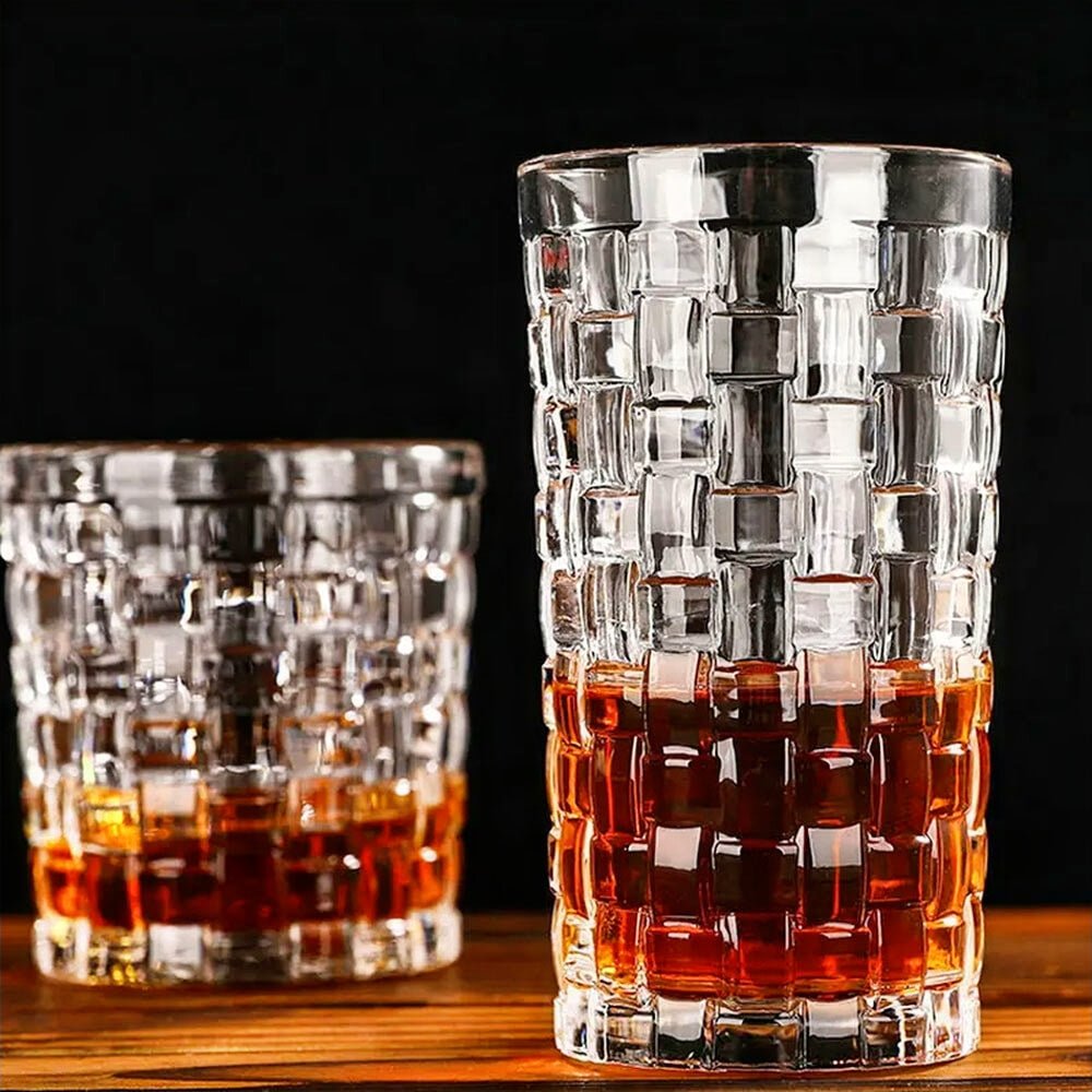 Premium Colorado Highball Glasses Set of 4 - 16oz Crystal Clear Whiskey & Cocktail Drinking Glasses - Perfect for Bourbon, Scotch, Iced Tea & Mixed Drinks at Home Bar or Parties