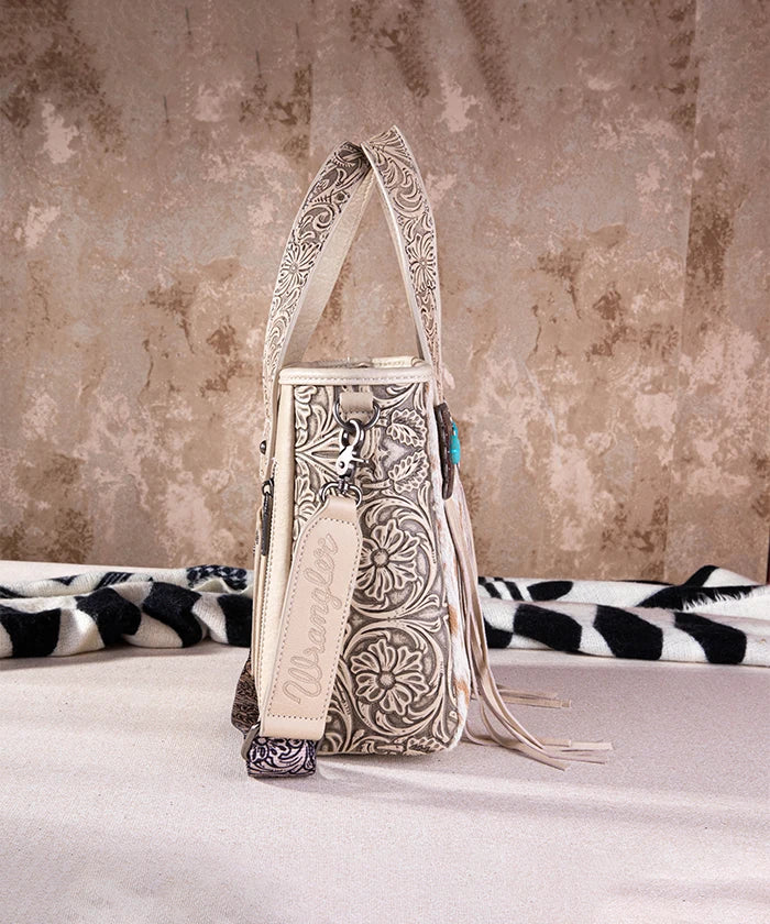 Wrangler Genuine Cowhide Leather Fringe Crossbody Purse for Women - Stylish Concealed Carry Handbag for Everyday Use, Travel & Outdoor Adventures