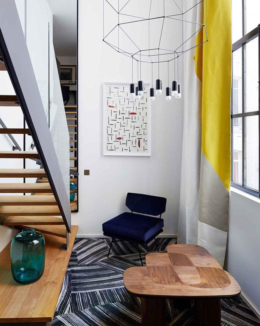 Modern Geometric Lines Pendant Light - Minimalist Ceiling Lamp for Dining Room, Kitchen Island & Living Room Decor