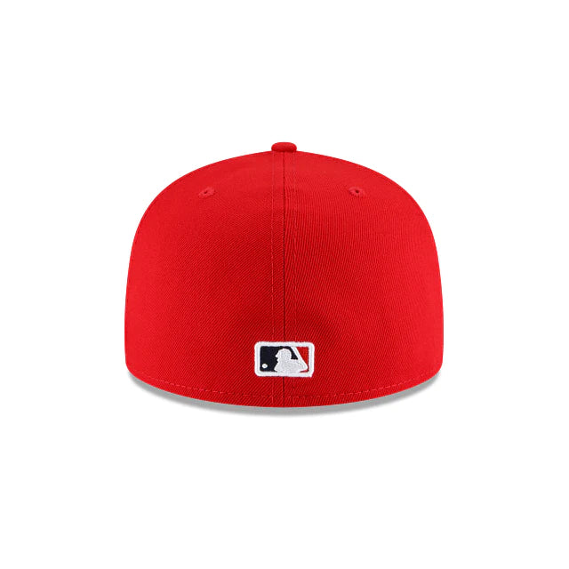 Los Angeles Angels Alpha Industry Red 59FIFTY Fitted Baseball Cap for Men - Official MLB Hat for Sports Fans & Casual Wear