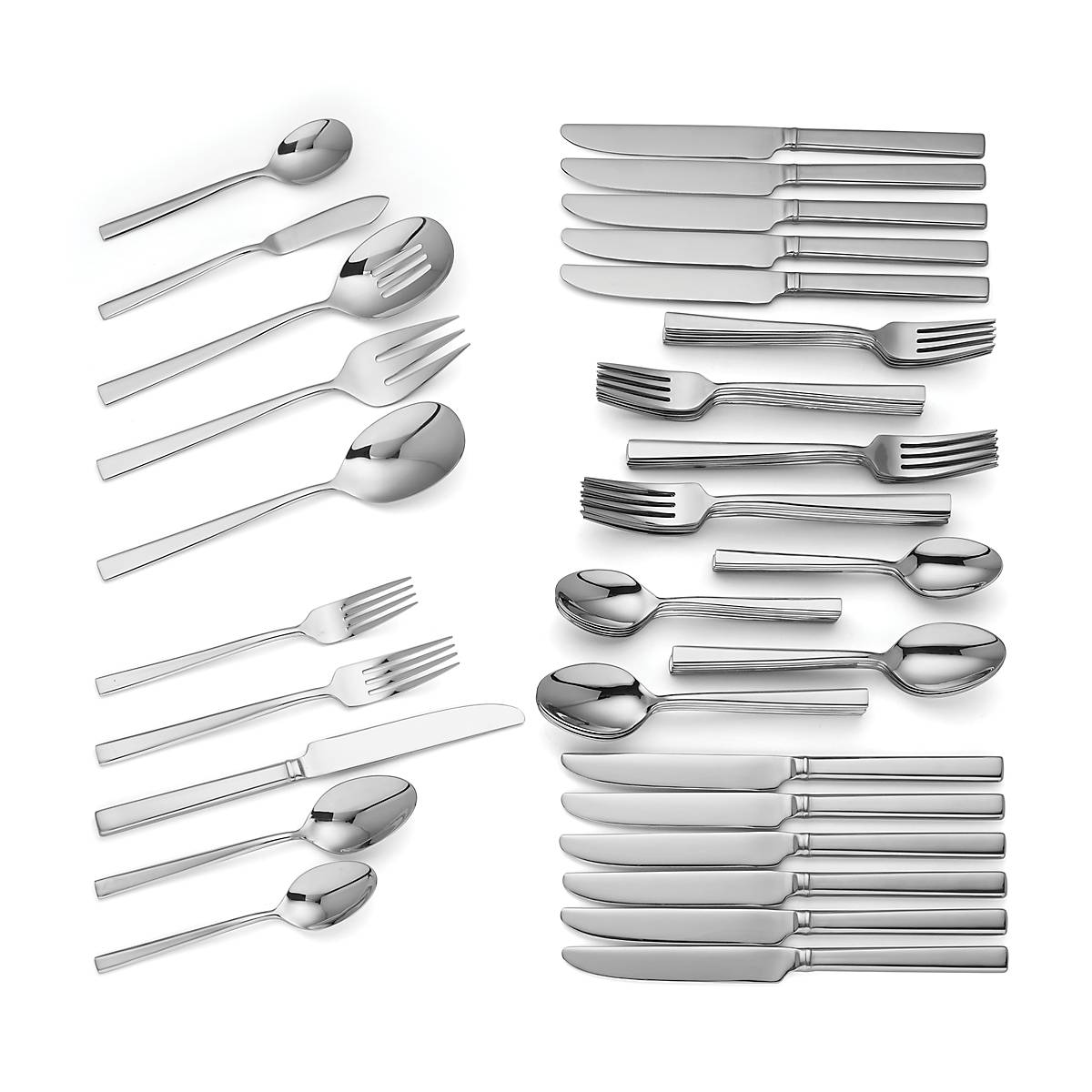 Cole 65-Piece Stainless Steel Flatware Set - Durable Dinnerware for Everyday Use, Parties & Formal Dining - Knives, Forks & Spoons Set