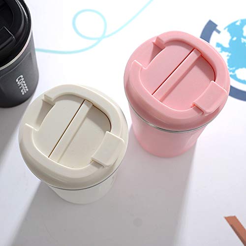 Premium Stainless Steel Travel Mug - 13oz Double Wall Vacuum Insulated Tumbler with Leak-Proof Lid (Pink) - Keeps Drinks Hot/Cold for Hours - Perfect for Commuting, Camping & Office Use