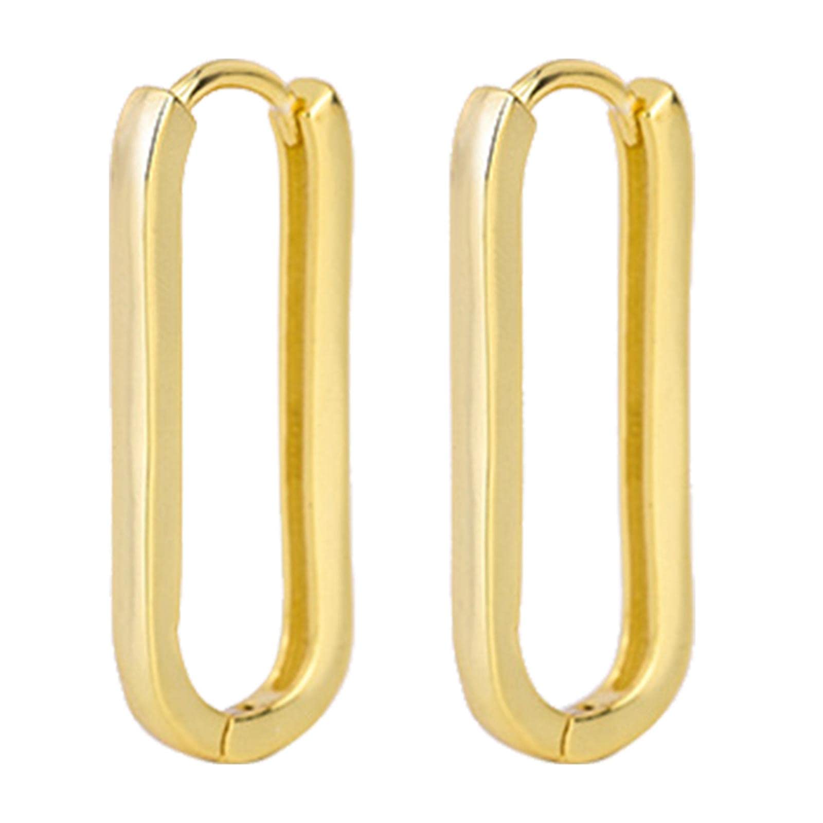 Fancyes Girls Hoop Earrings - 14K Gold Plated Minimalist Stud Earrings for Women, Trendy Irregular Design, Elegant Birthday Gift for Her, Perfect for Summer Outfits & Party Accessories