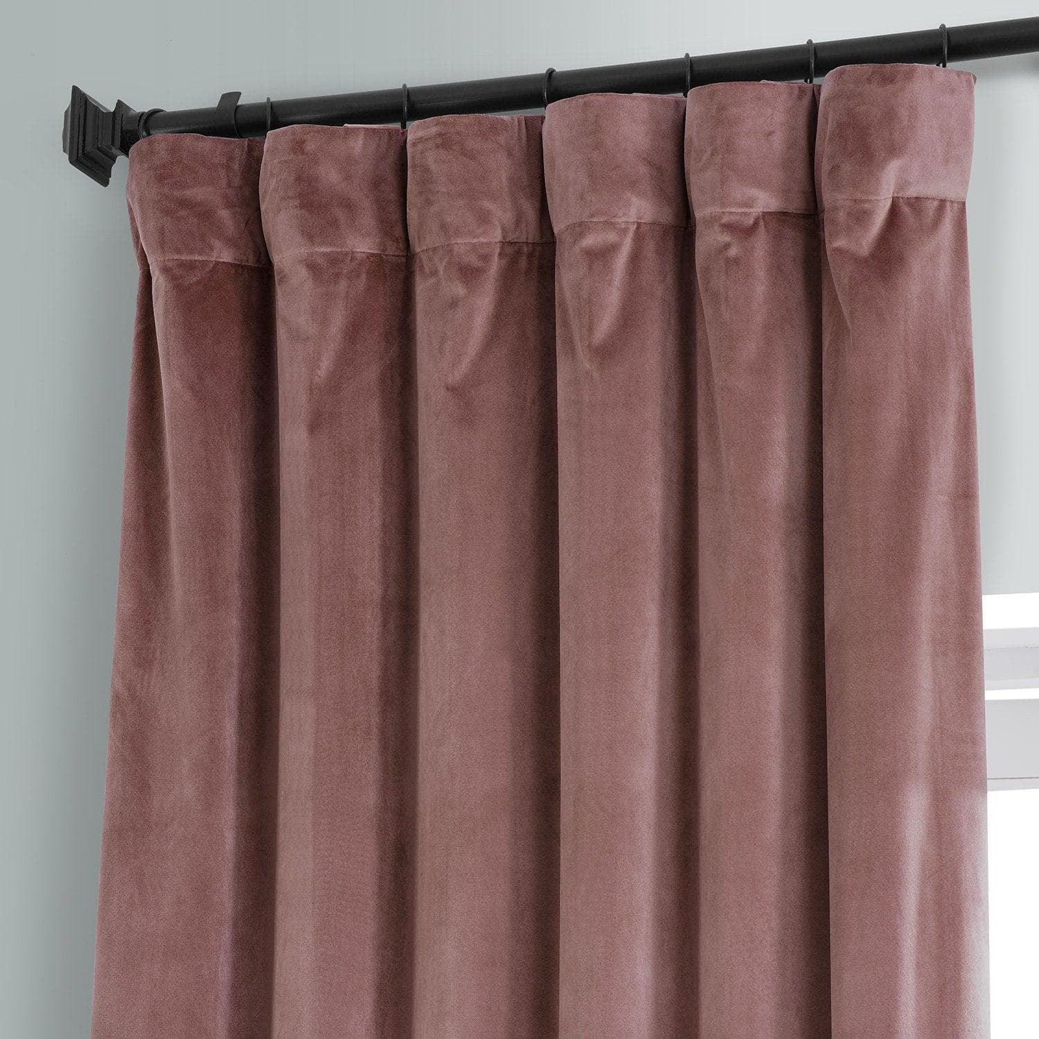 Premium Rosehip Signature Plush Velvet Blackout Curtains for Bedroom - Thermal Insulated Noise Reducing Window Drapes for Hotels, Home Theater & Nursery (Black)