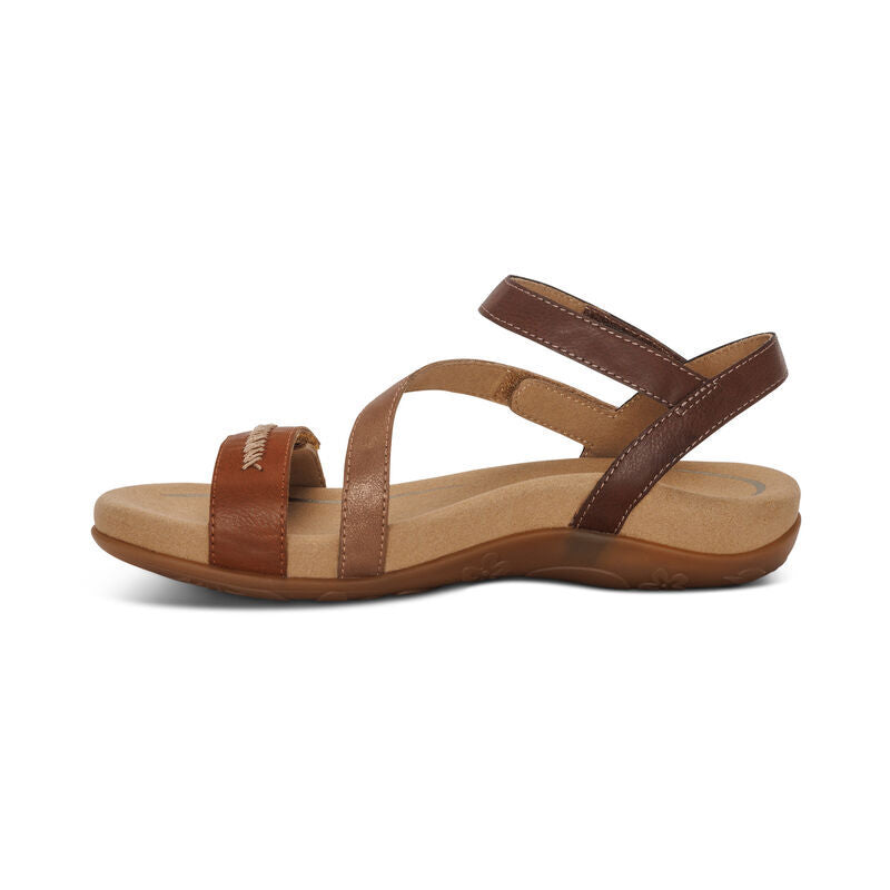 Aetrex Gabby Cognac Multi Women's Comfortable Walking Shoes - Perfect for Casual Outings, Work & Travel