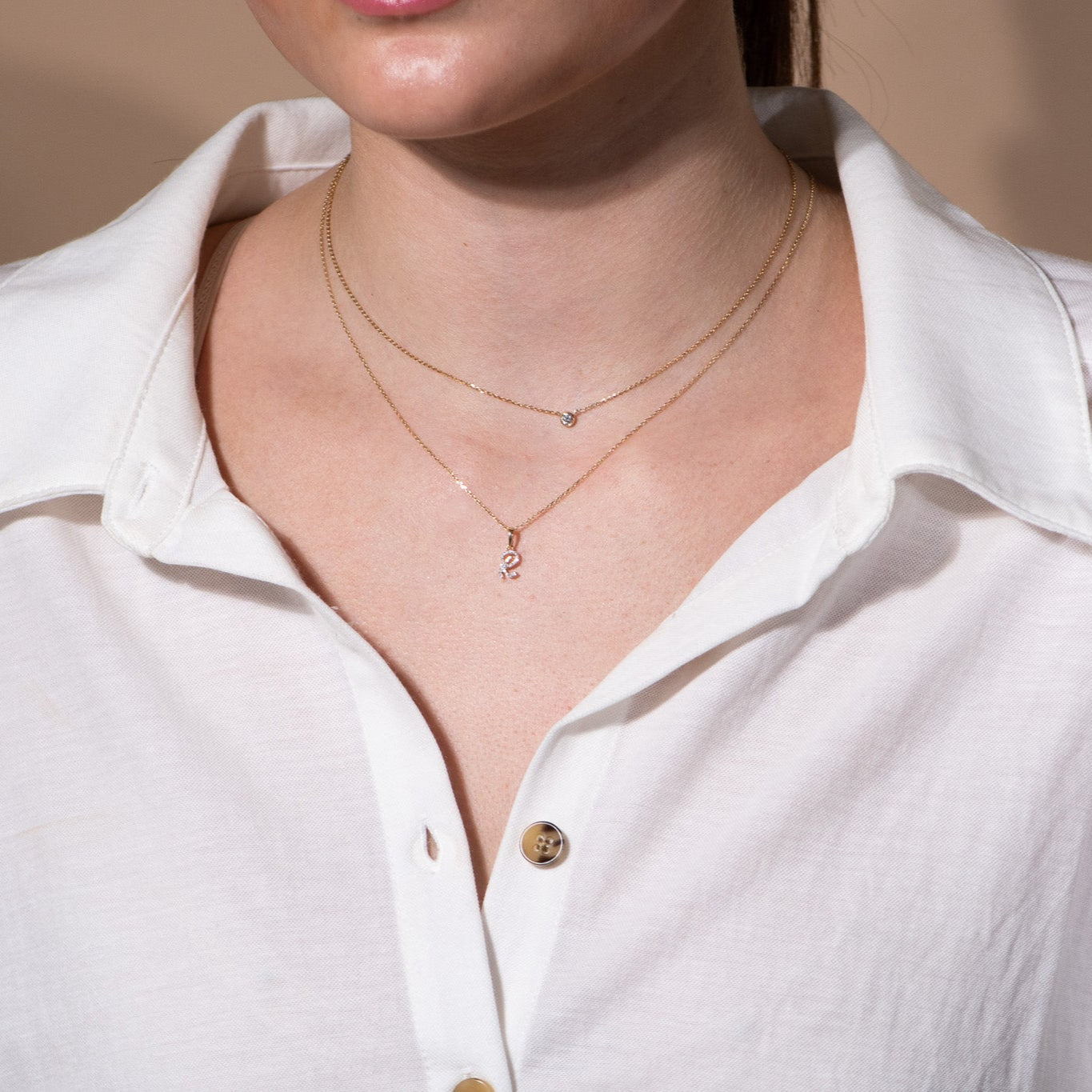 14K White Gold Cursive Diamond Initial Necklace - Personalized Name Jewelry for Women, Elegant Monogram Pendant Gift for Her, Perfect for Birthdays, Anniversaries & Special Occasions