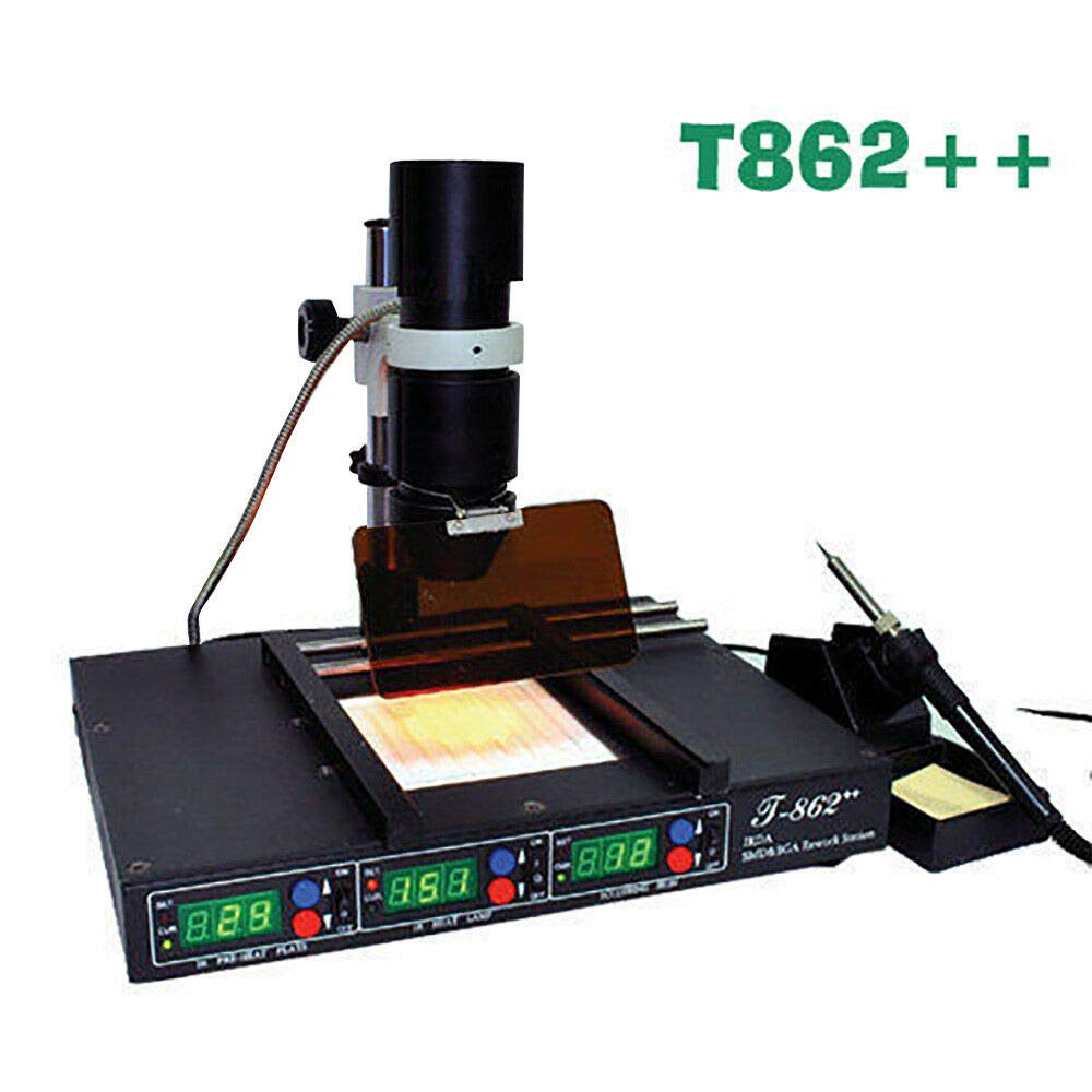 Professional T862++ BGA Rework Station with Infrared IR Soldering & SMD Welder - Preheating Machine for PCB Repair, Motherboard Rework, and Electronics Maintenance - Ideal for Tech Workshops and DIY Electronics Projects