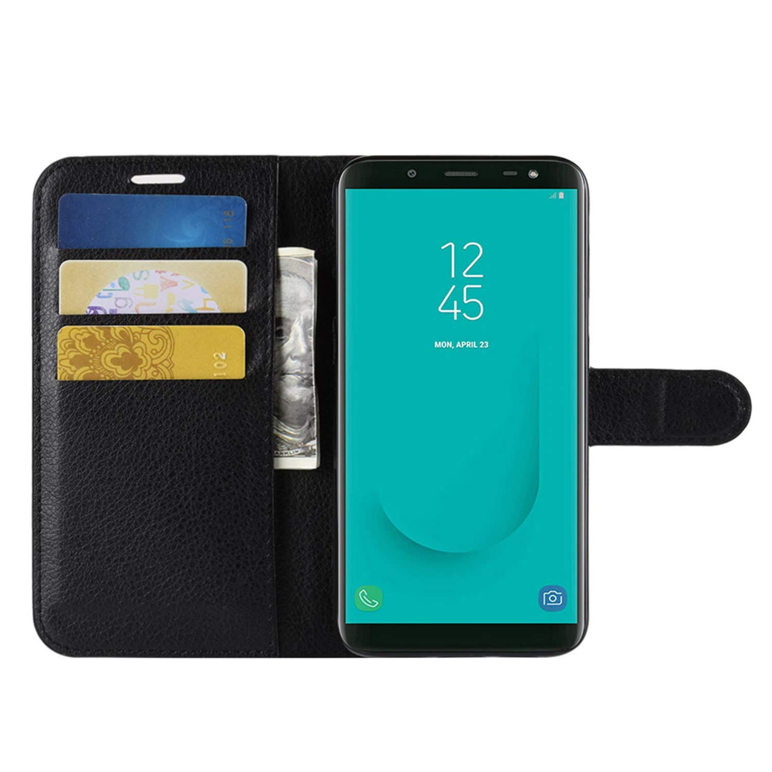 Premium PU Leather Magnetic Shockproof Book Wallet Case for LG K22 - Card Slot Holder & Folio Flip Cover (Black) | Perfect for Work, Travel & Everyday Protection