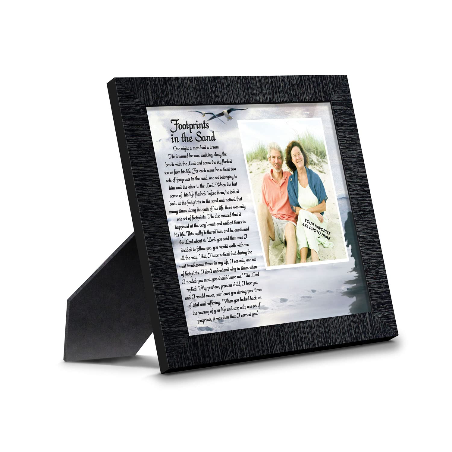 Inspirational Beach Wall Art - Footprints in the Sand Christian Scripture Decor for Home & Office | Encouraging Gift for Women, Men, Sympathy & Get Well Soon | Perfect for Living Room, Bedroom or Beach House Decor