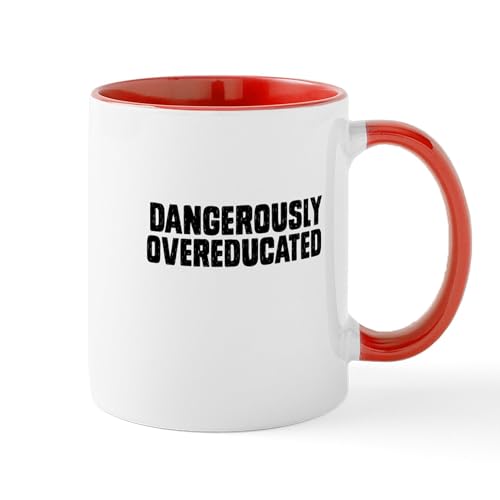 White/Red Inside - Dangerously Overeducated Mugs