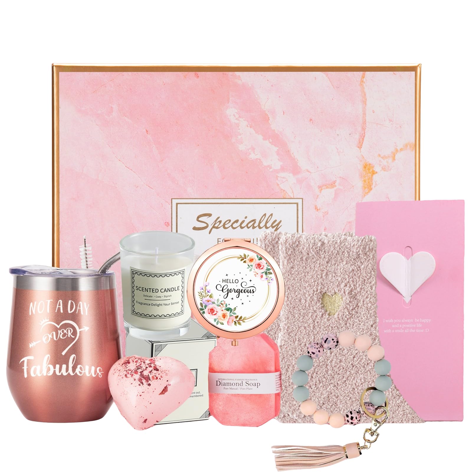 Relaxing Spa Gift Basket for Women - Birthday, Valentine's Day & Thank You Gifts for Her - Perfect for Girlfriend, Sister & Mom