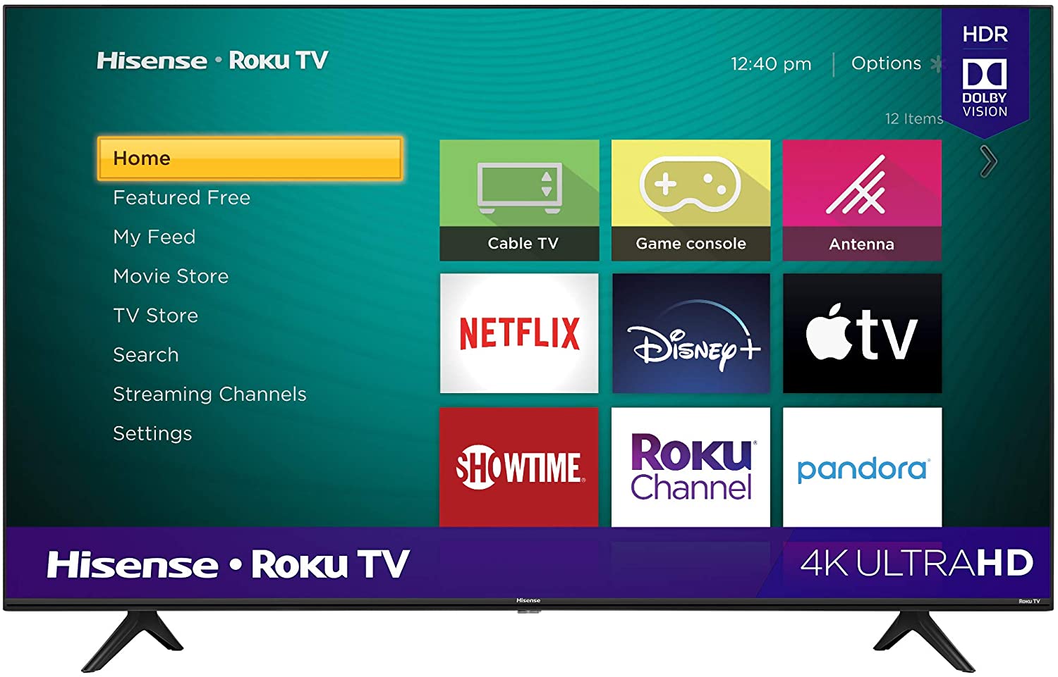 Hisense 55-Inch 4K Ultra HD Smart LED Roku TV (55R6090G5) - Streaming, Gaming & Home Entertainment for Living Room & Bedroom