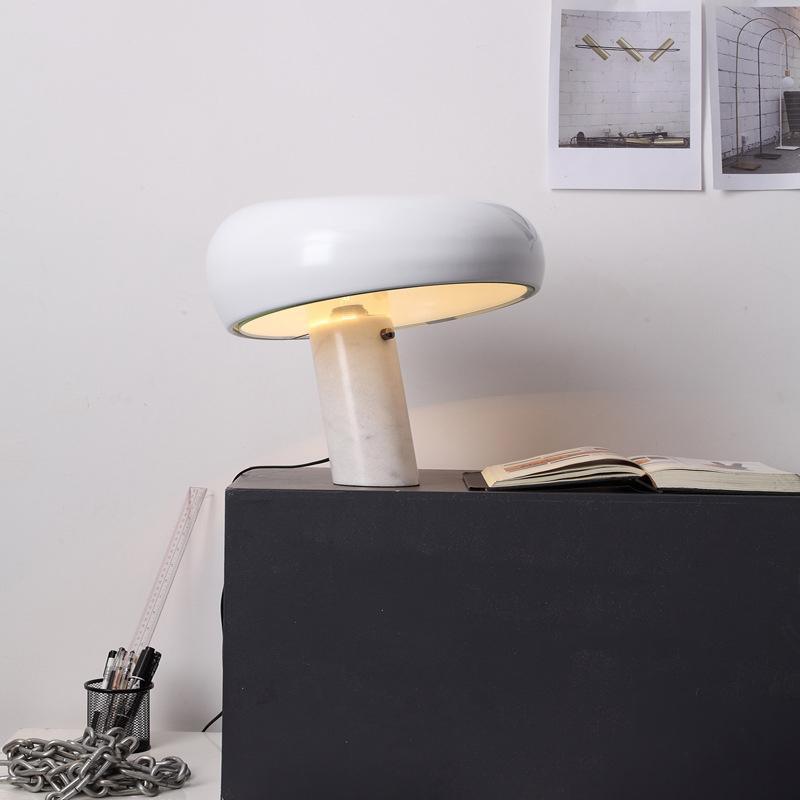 Modern Nucleus Marble Table Lamp - Elegant Home & Office Decor for Bedroom, Living Room, Study - Dimmable LED Light with USB Port