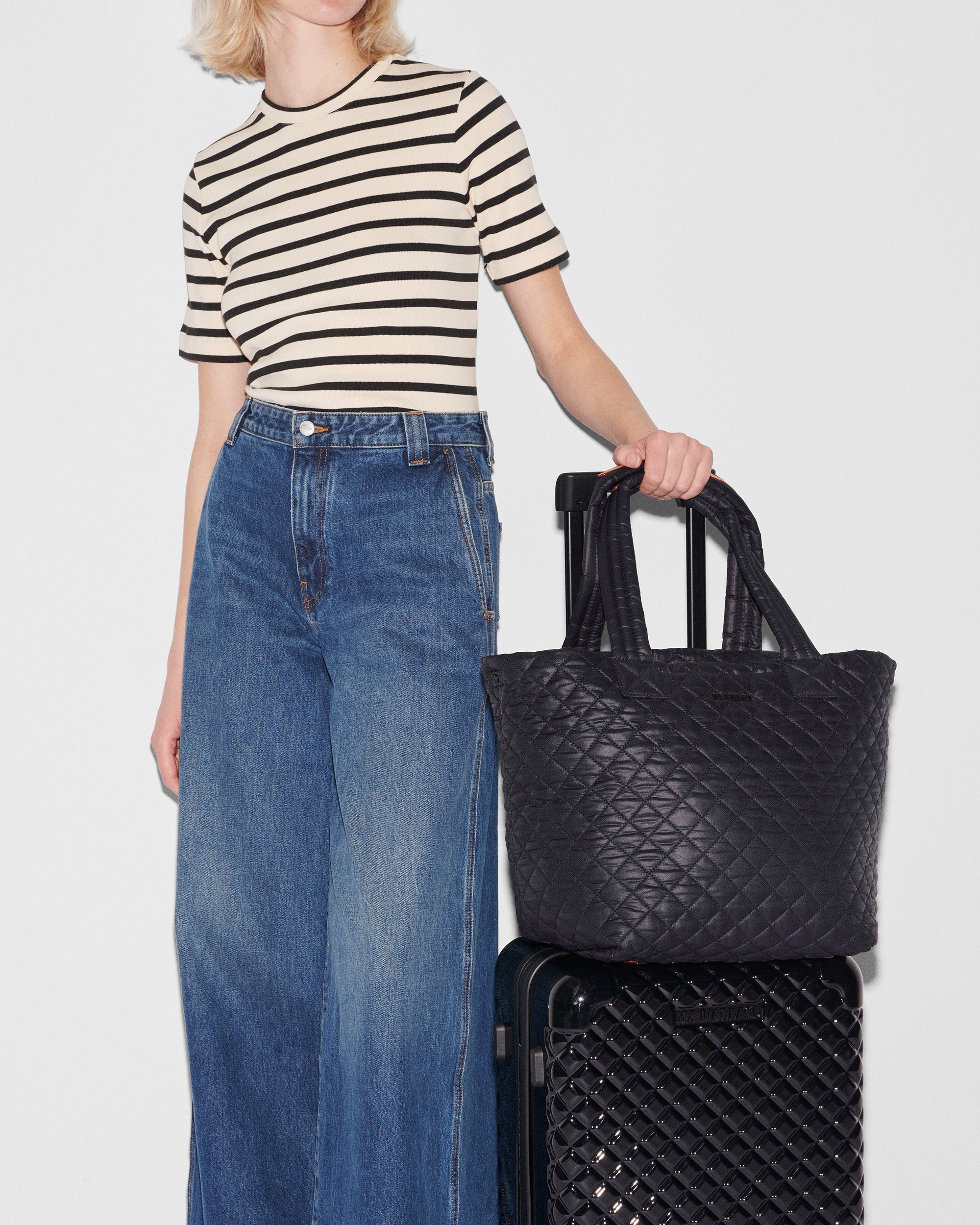 Black Medium Metro Tote Deluxe - Stylish & Spacious Handbag for Women - Perfect for Work, Travel & Everyday Use