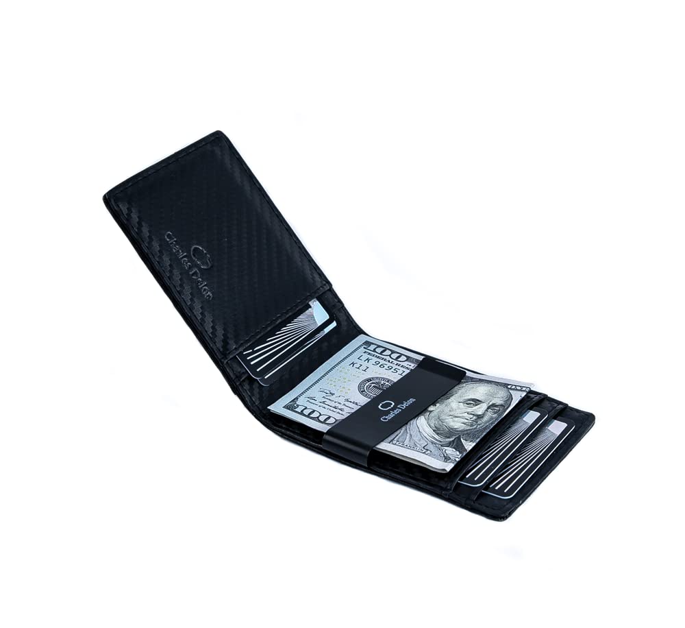 Slim Carbon Fiber Money Clip Wallet for Men - RFID Blocking & Lightweight Design - Perfect for Everyday Carry, Travel, and Business Use