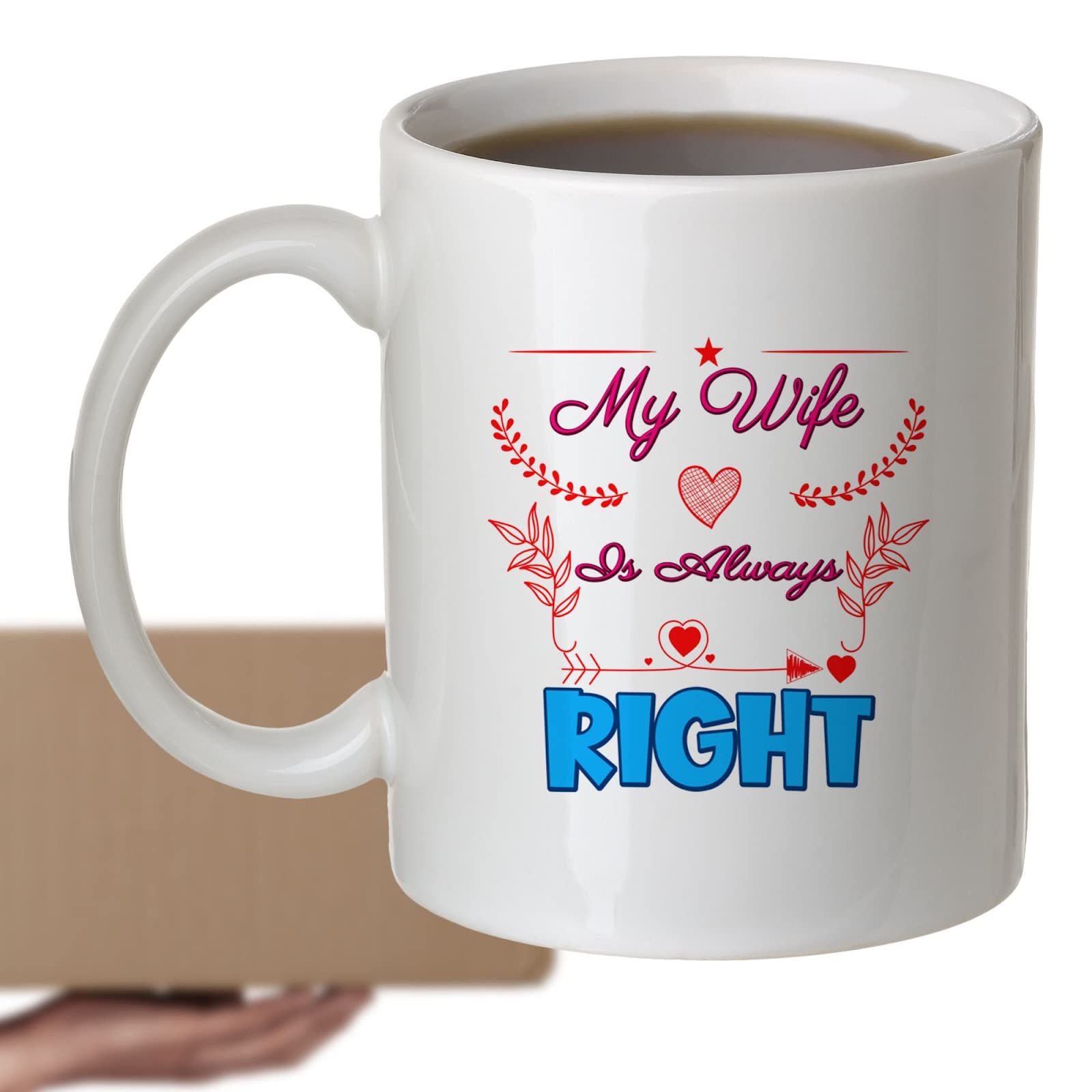 My Wife Is Always Right Funny Coffee Mug - Insulated Travel Mug for Hot & Cold Drinks - Perfect Gift for Wife, Anniversary, or Couples - Ideal for Home, Office & Travel