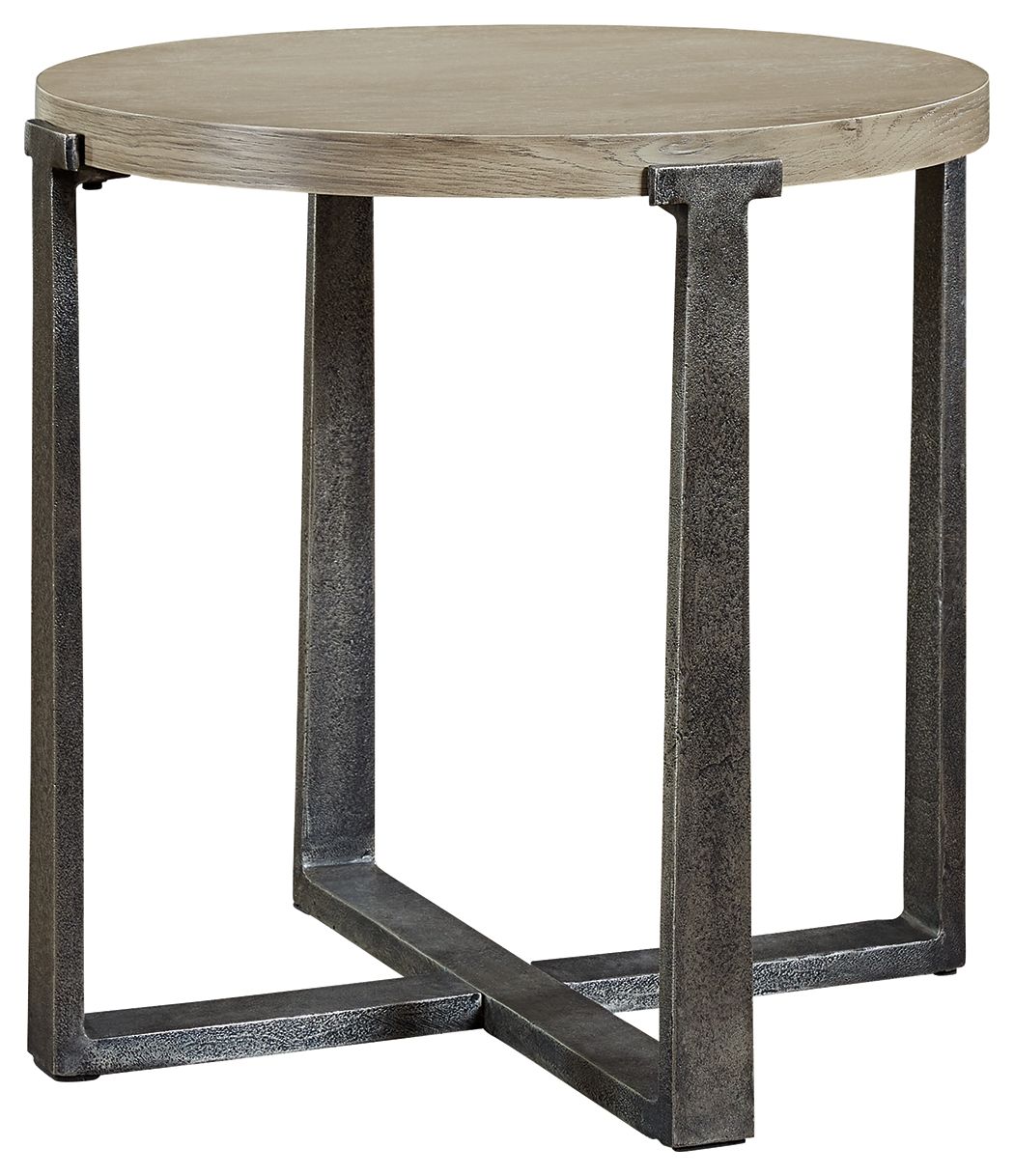 Dalenville Gray Round End Table - Stylish Side Table for Living Room, Bedroom & Office - Perfect for Lamps, Books & Decor