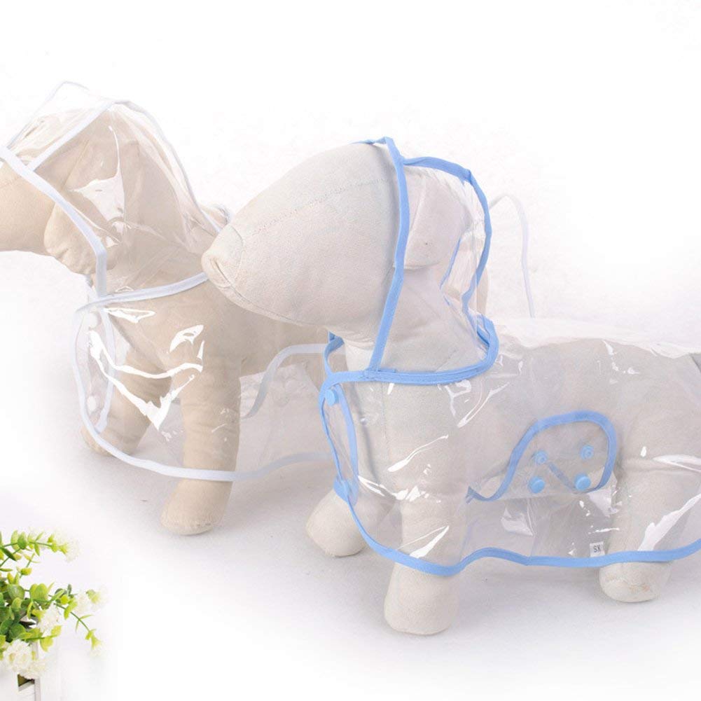 HongGun Waterproof Pet Raincoat - Transparent Dog Rain Jacket for Small Dogs & Puppies, Fashionable & Durable XL Blue Rainwear - Perfect for Outdoor Walks, Hiking & Rainy Day Adventures