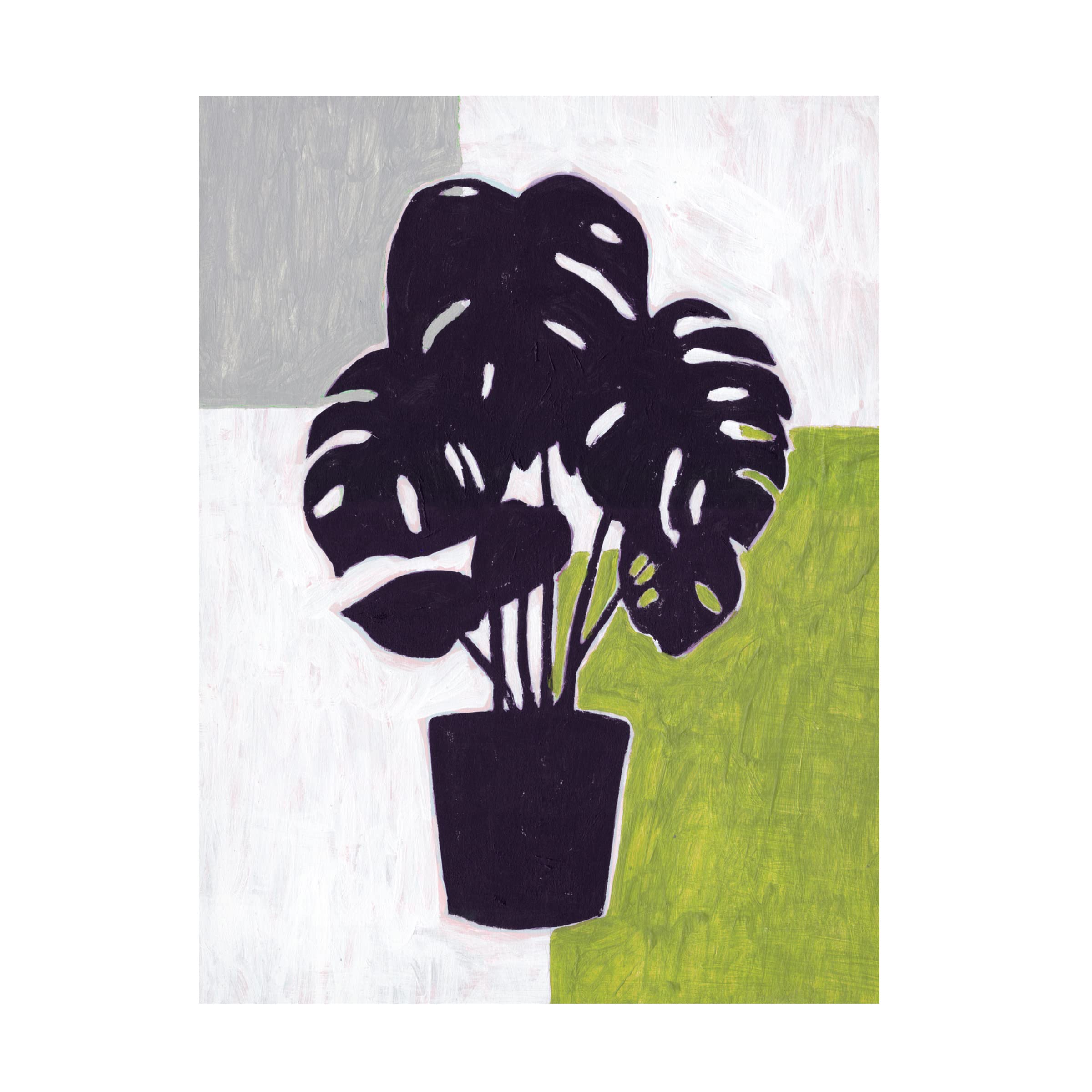 Trademark Fine Art 'Green Plantling II' Canvas Art by Melissa Wang - Modern Botanical Wall Decor for Living Room, Bedroom & Office