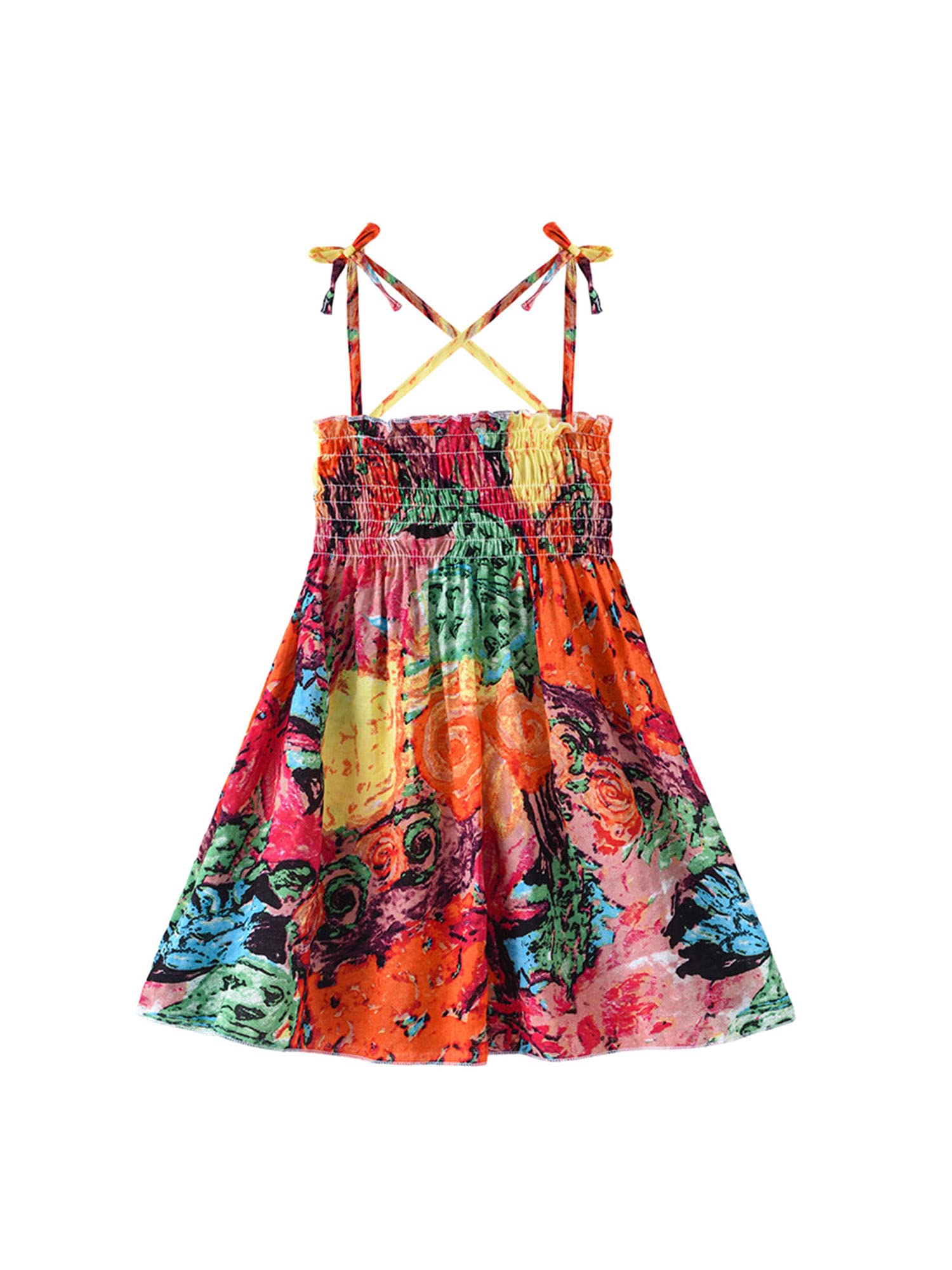 Toddler Baby Girls Floral Princess Sleeveless Sundress - Casual Straps Summer Beach Dress for Toddlers - Perfect for Outdoor Play, Vacation & Photo Shoots