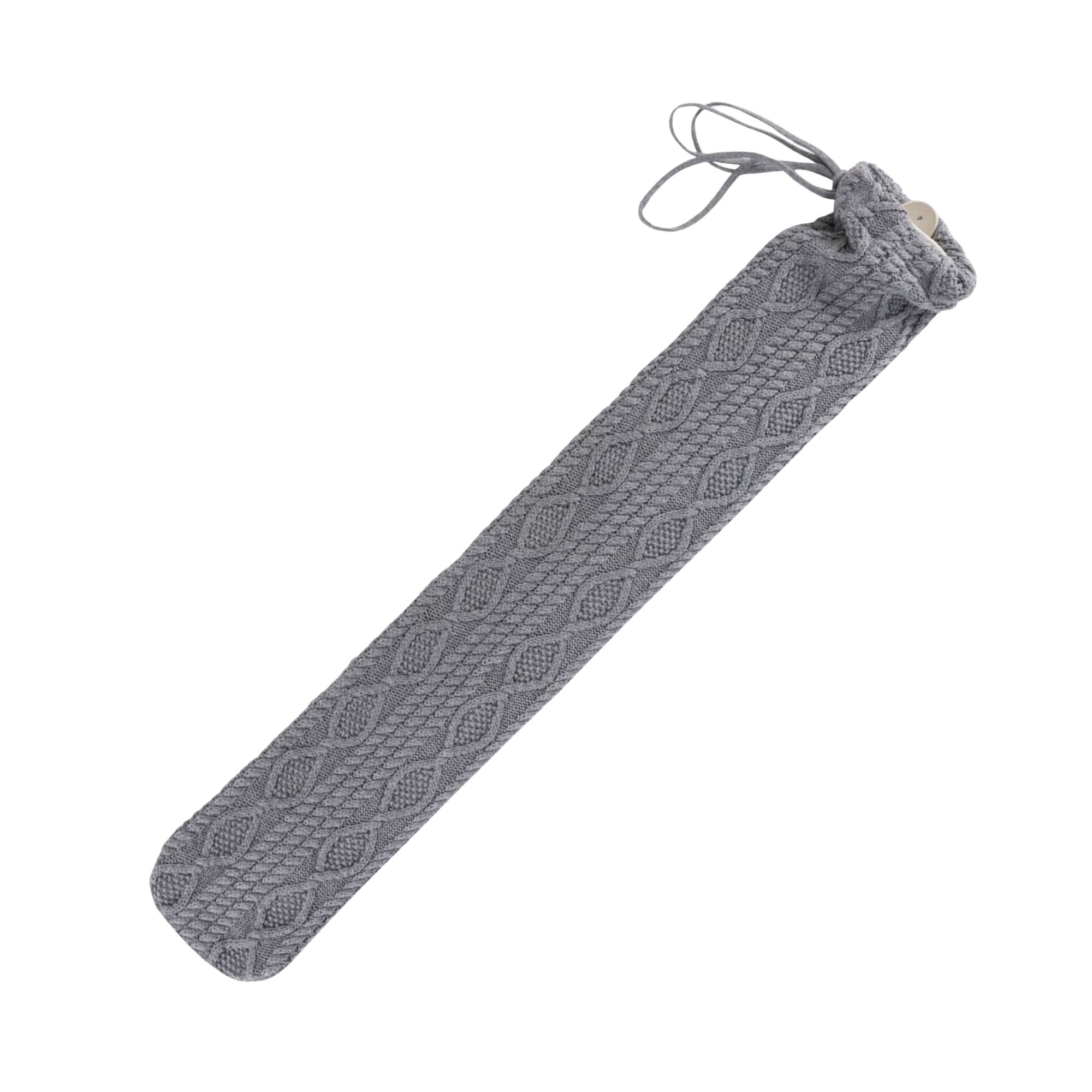 2.5L Long Hot Water Bottle with Grey Cable Knit Cotton Cover - Perfect for Pain Relief, Warmth & Comfort at Home, Office or Bed