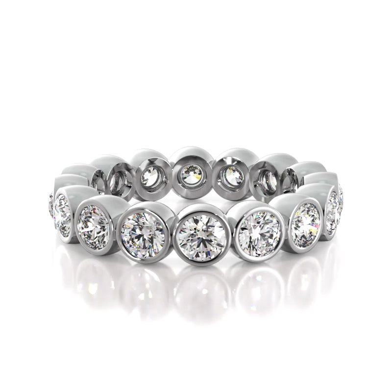 2.56 Carat Round Diamond Eternity Wedding Band for Women - 14K White Gold Bridal Ring for Anniversary, Engagement & Special Occasions
