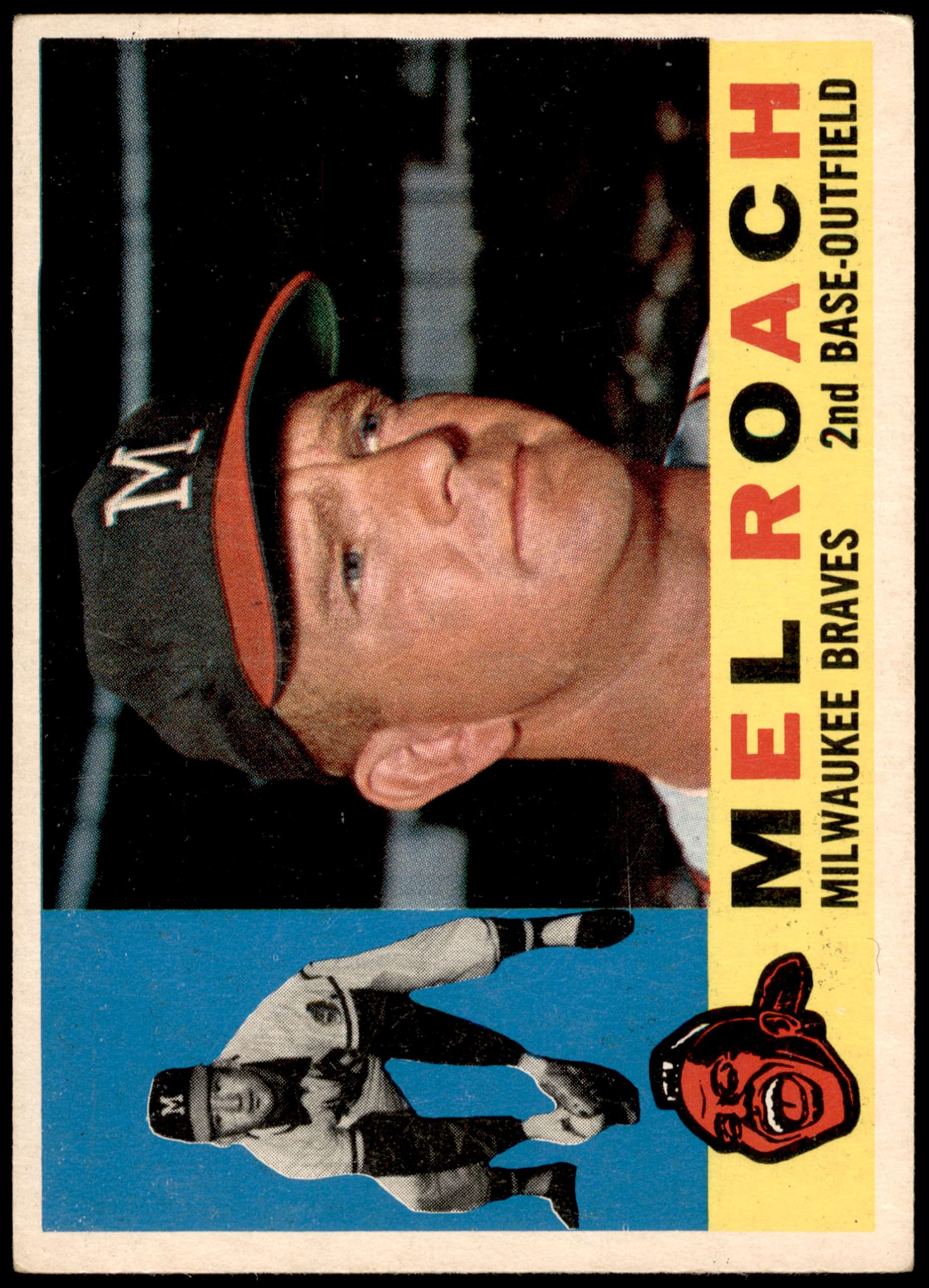 1960 Topps #491 Mel Roach Milwaukee Braves Baseball Card - EX Condition - Vintage MLB Collectible for Sports Memorabilia & Trading Card Enthusiasts