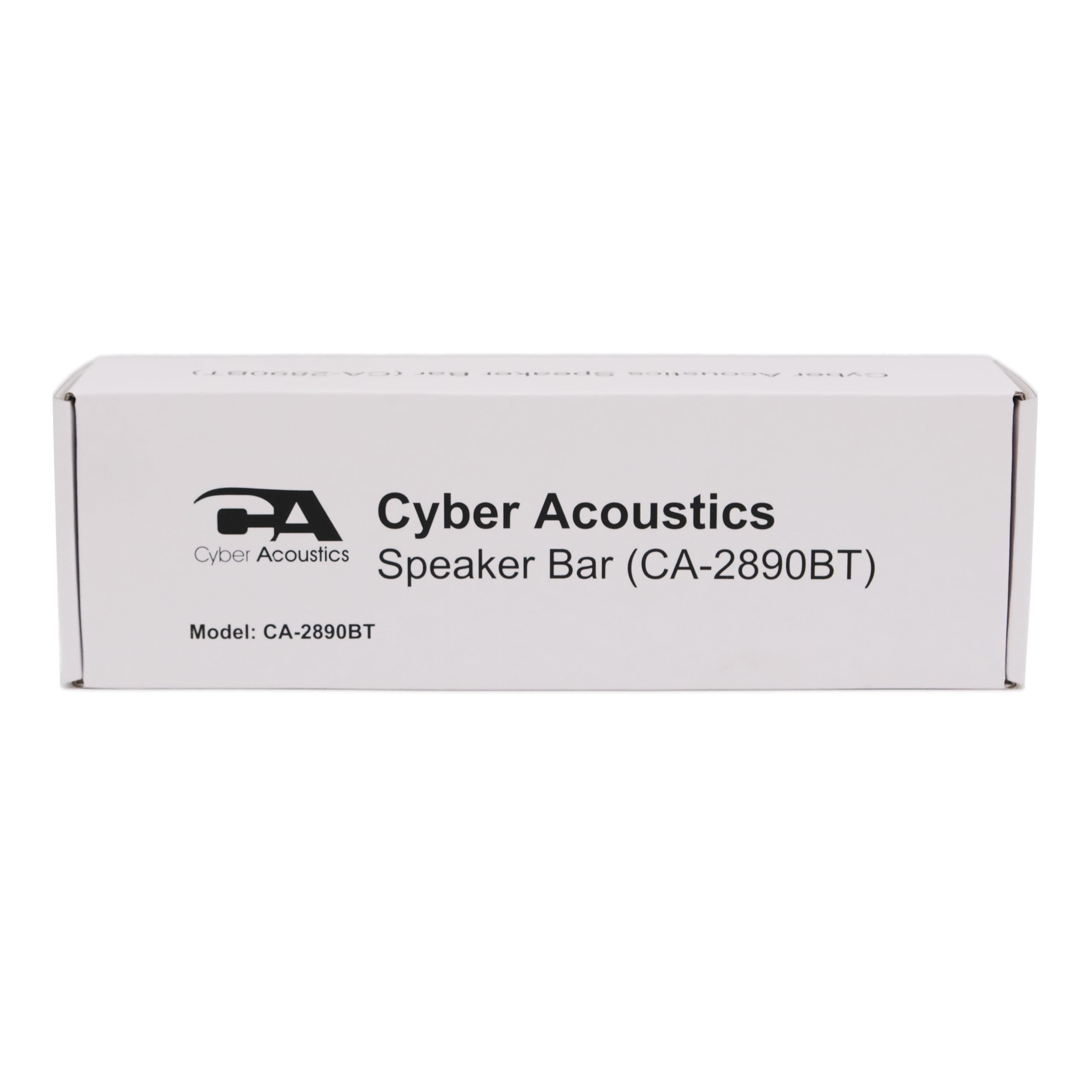 Cyber Acoustics CA-2890BT Dual USB & Bluetooth Soundbar - Computer Monitor Speaker with Built-in Mic for Calls, Clamp Mount Design - Perfect for Home Office, Gaming & Video Conferencing