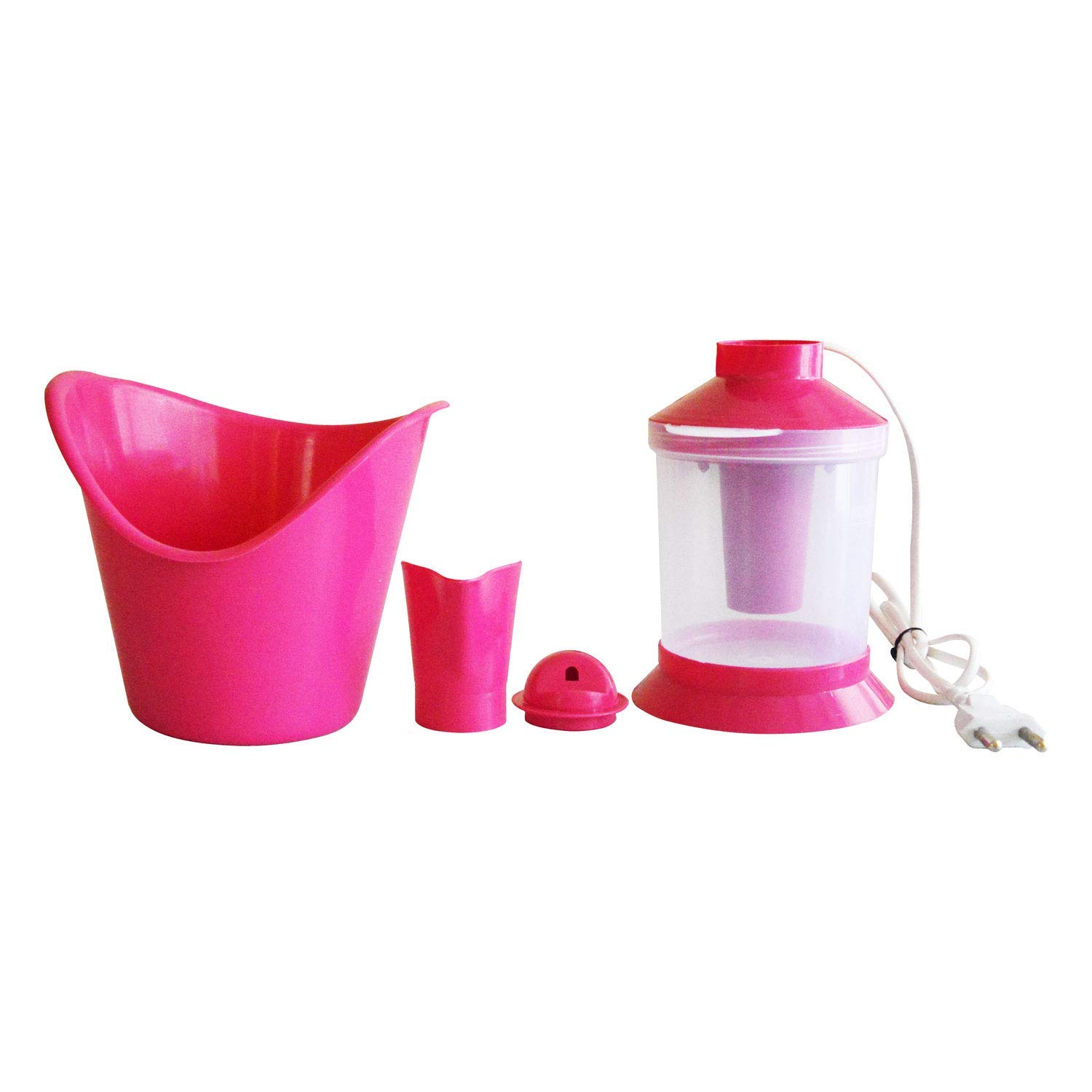 **BeatStock Pink Vaporizer with 3 Attachments - Facial Sauna Steamer, Nose Steamer & Cough Relief Inhaler for Home Spa & Cold Relief**    *(Perfect for Relaxation, Hydration & Respiratory Comfort - Ideal for Dry Skin, Sinus Relief & Cough Management)*