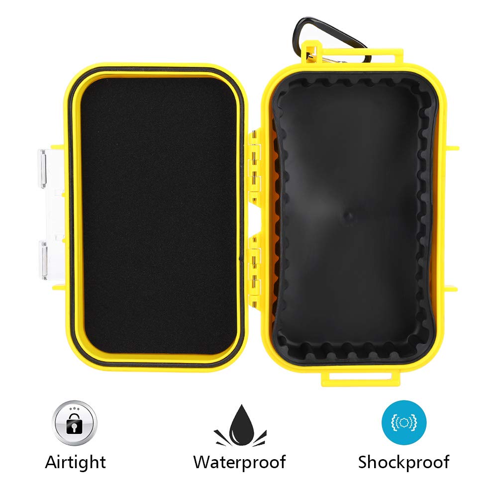 Shockproof Waterproof Airtight Storage Case - Outdoor Survival Gear Container, Durable Carry Box for Camping, Hiking & Emergency Supplies (Yellow)