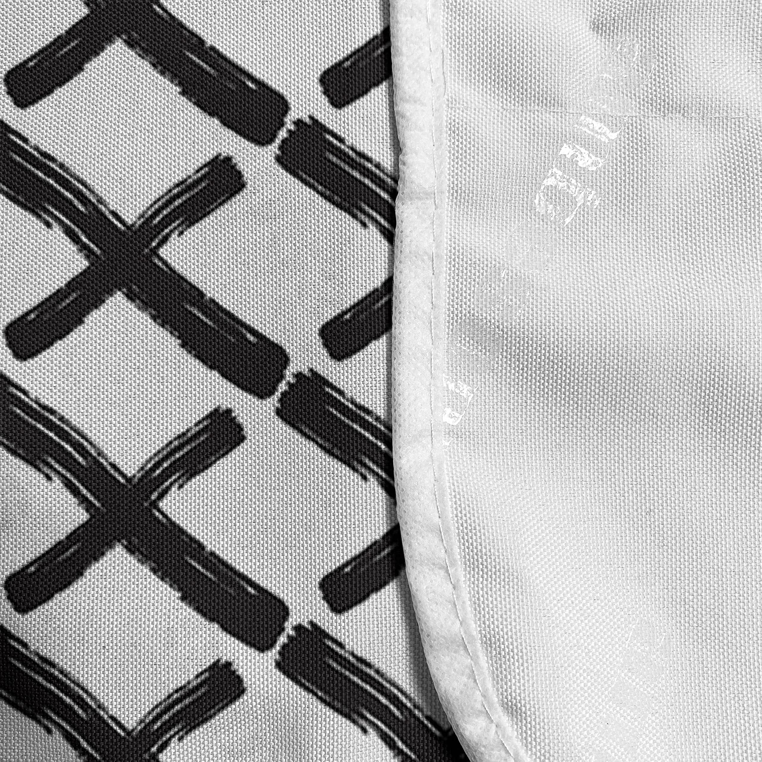 Ambesonne Modern Microwave Cover - Minimalist Math Geometry Design with Artistic Brushstrokes, Waterproof Kitchen Organizer with Pockets, 36