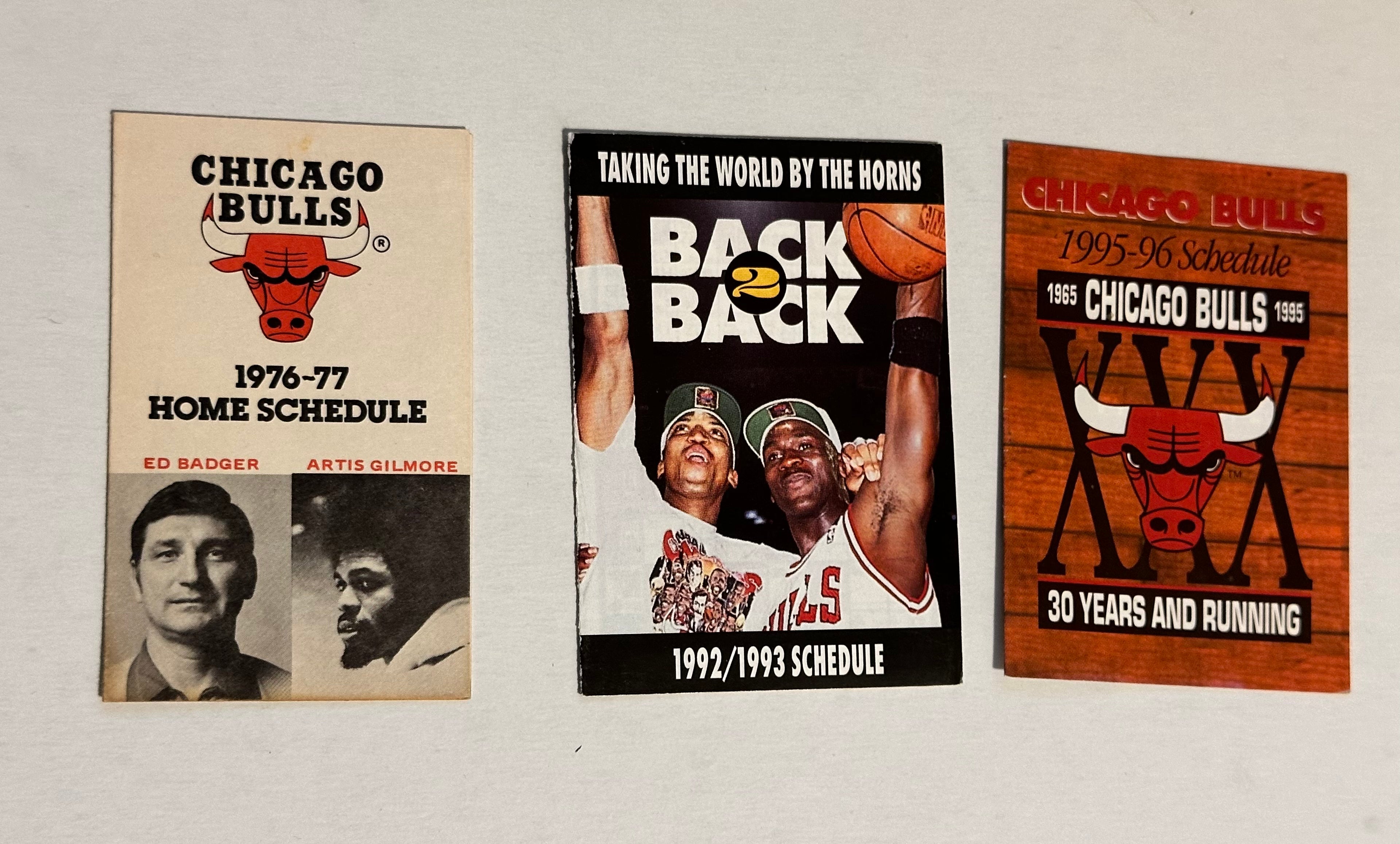 Vintage Chicago Bulls Basketball Schedules - Michael Jordan Back-to-Back Championship Seasons | Perfect for NBA Fans, Sports Memorabilia Collectors & Home Decor