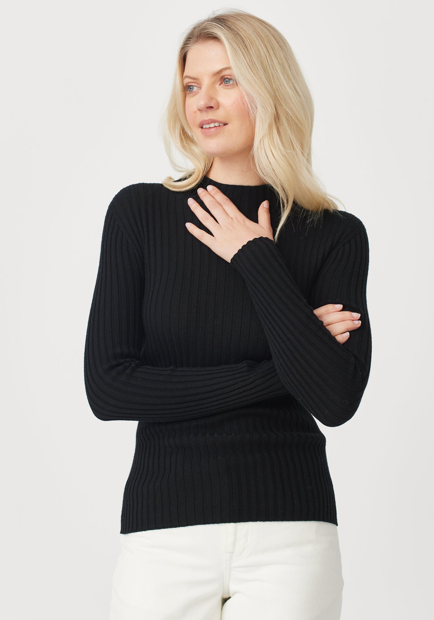 Lucia Funnel Neck Sweater for Women - Cozy Winter Knit Pullover - Perfect for Office, Date Night & Casual Outfits