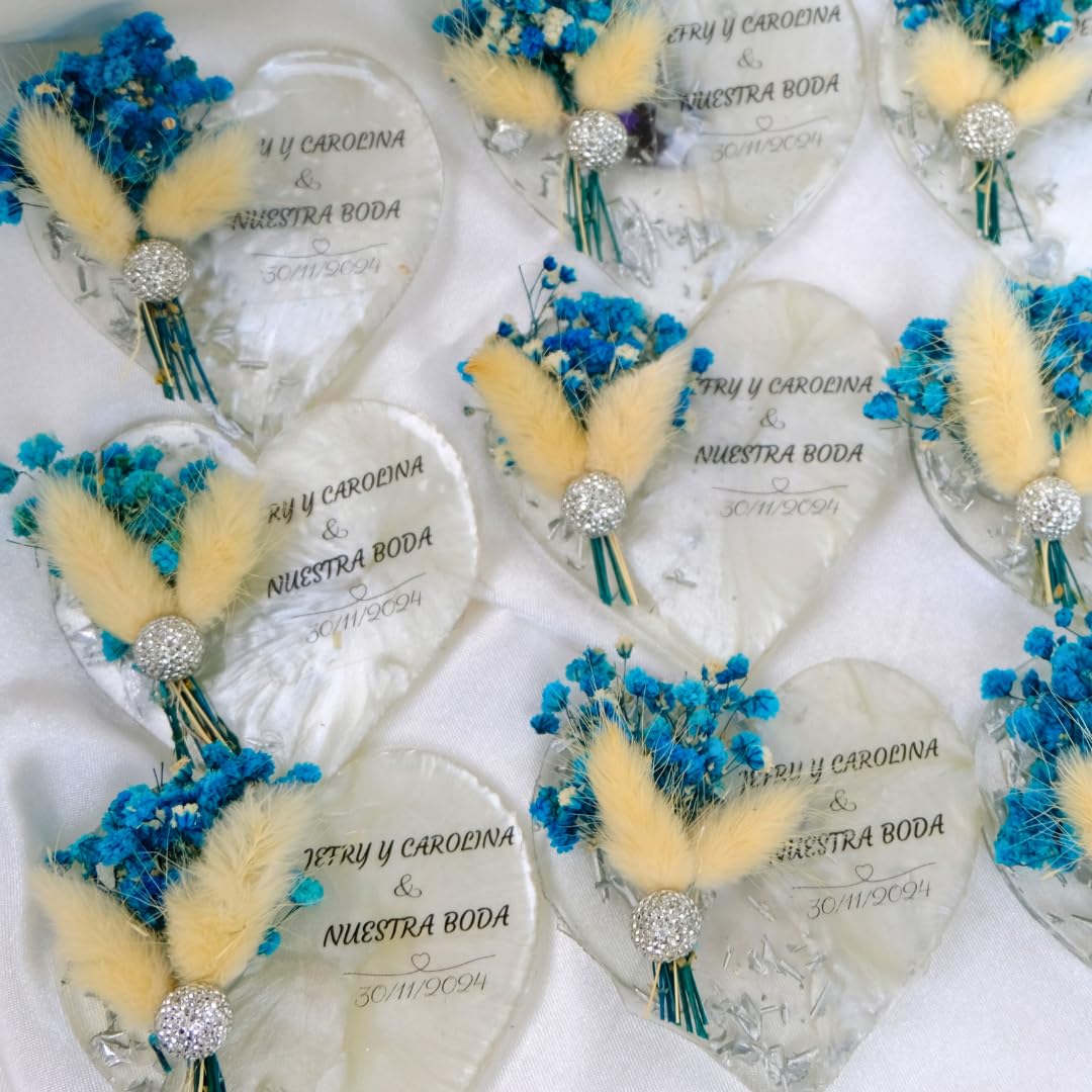 Heart Shaped Epoxy Wedding Favors - Customizable Bridal Shower Gifts, Baby Shower Keepsakes & Party Decorations - 50pcs Charming Epoxy Magnets for Anniversaries, Birthdays & Special Events - Perfect for DIY Wedding Centerpieces, Fridge Decor & Memorable Celebrations