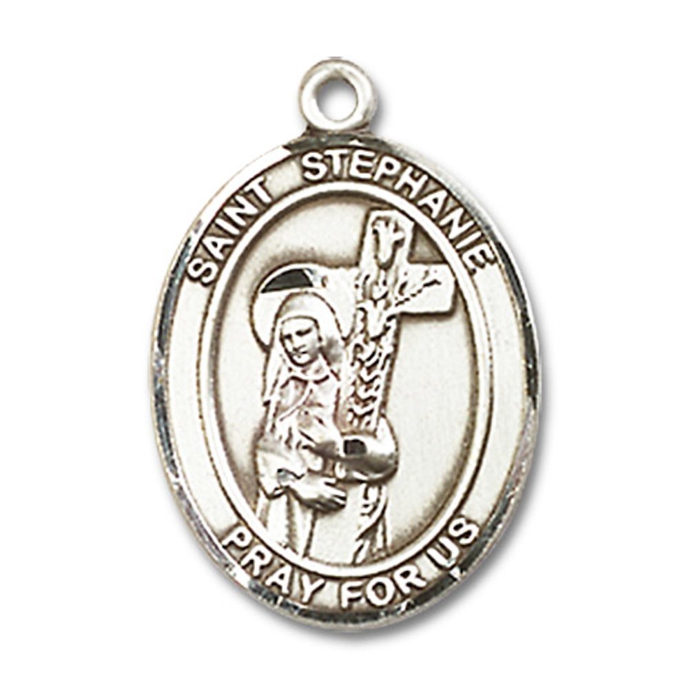 Bonyak Handmade Sterling Silver St. Stephanie Oval Medal Pendant Necklace - Perfect for Gifts, Weddings & Special Occasions