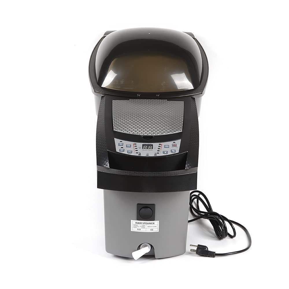 Professional Hair Steamer with Rolling Stand - Micro Mist Salon Styling Hooded Floor Iron for Hair Treatment & Spa Care | Home & Salon Use | Deep Conditioning Oil Treatment (Black) | Perfect for Salons, Spas & At-Home Hair Care Routines