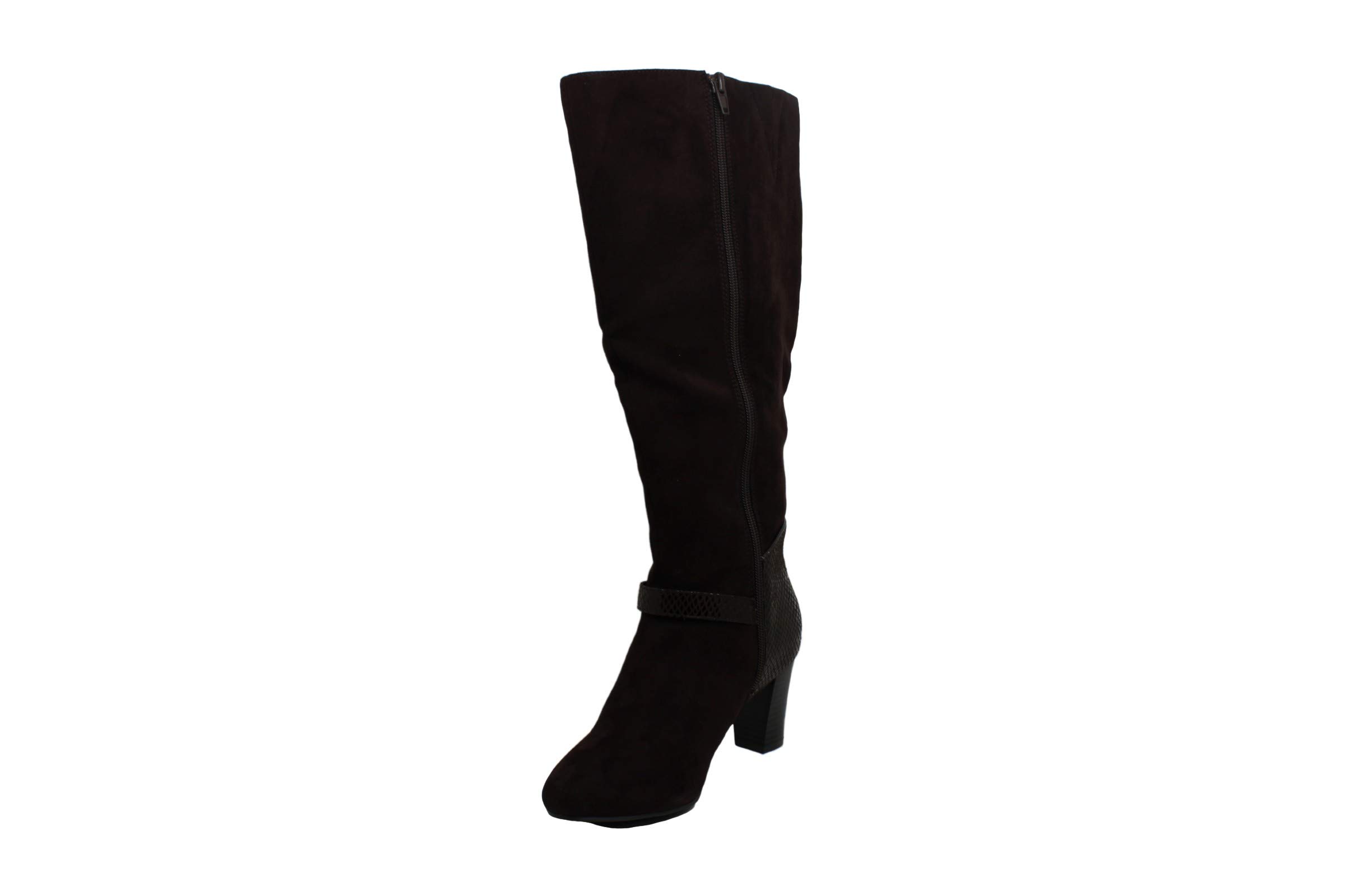 Karen Scott Women's Sharonn Snake Print Tall Knee-High Boots - Stylish Faux Leather Pointed Toe Booties for Fall & Winter Fashion, Office Wear & Night Out
