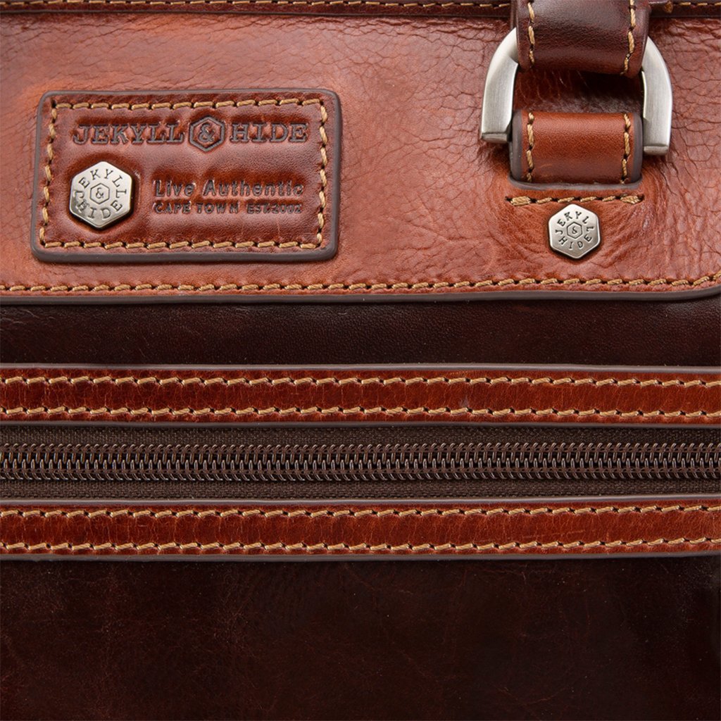 Premium Jekyll & Hide Oxford Medium Laptop Briefcase - Tobacco Brown Genuine Leather Business Bag for Men & Women | Perfect for Office, Commuting & Business Travel