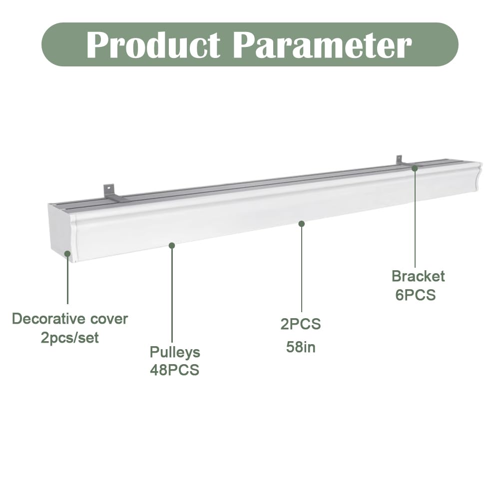 Zshine 3-in-1 Curtain Track System - Double Rail with Pelmet for Ceiling Mount - 9.8ft White - Perfect for Living Room & Bedroom Window Treatments | Home Decor & Room Dividers