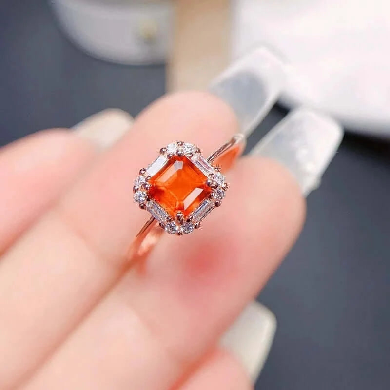 18K Gold Spessartite Garnet January Birthstone Ring for Women - Elegant Jewelry Gift for Birthday, Anniversary & Special Occasions | FME R359