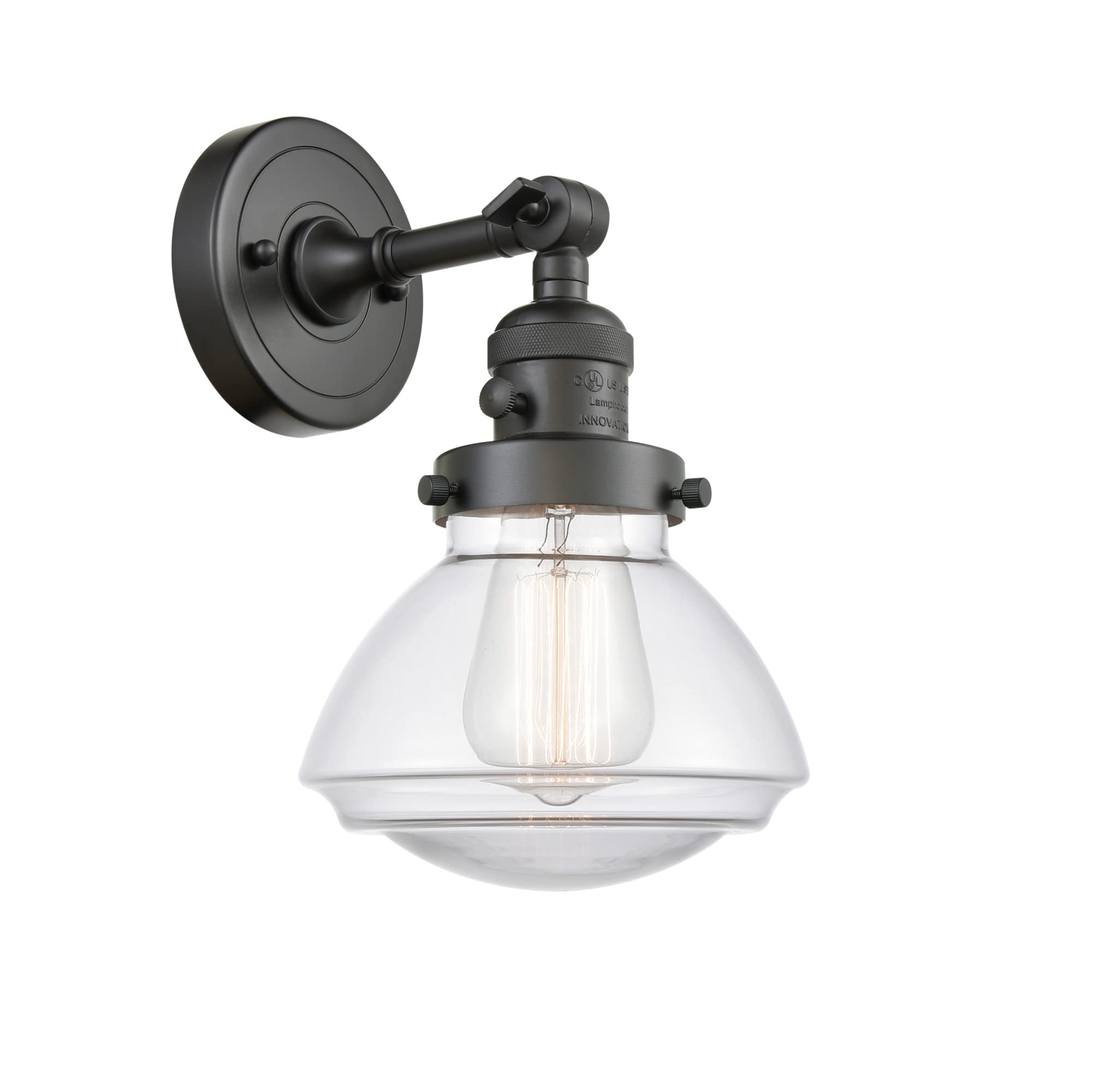 203SW-OB-G322 Olean 1-Light Wall Sconce - Franklin Restoration Collection Oil Rubbed Bronze Finish - Perfect for Hallway, Bedroom and Porch Lighting