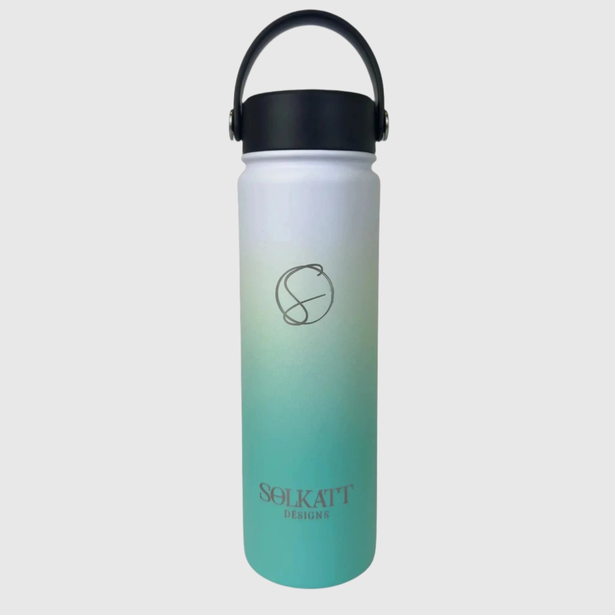 Premium Ocean Aqua Insulated Stainless Steel Water Bottle 650ml (22oz) - Keeps Drinks Cold 24Hrs & Hot 12Hrs for Gym, Hiking, Travel & Outdoor Activities