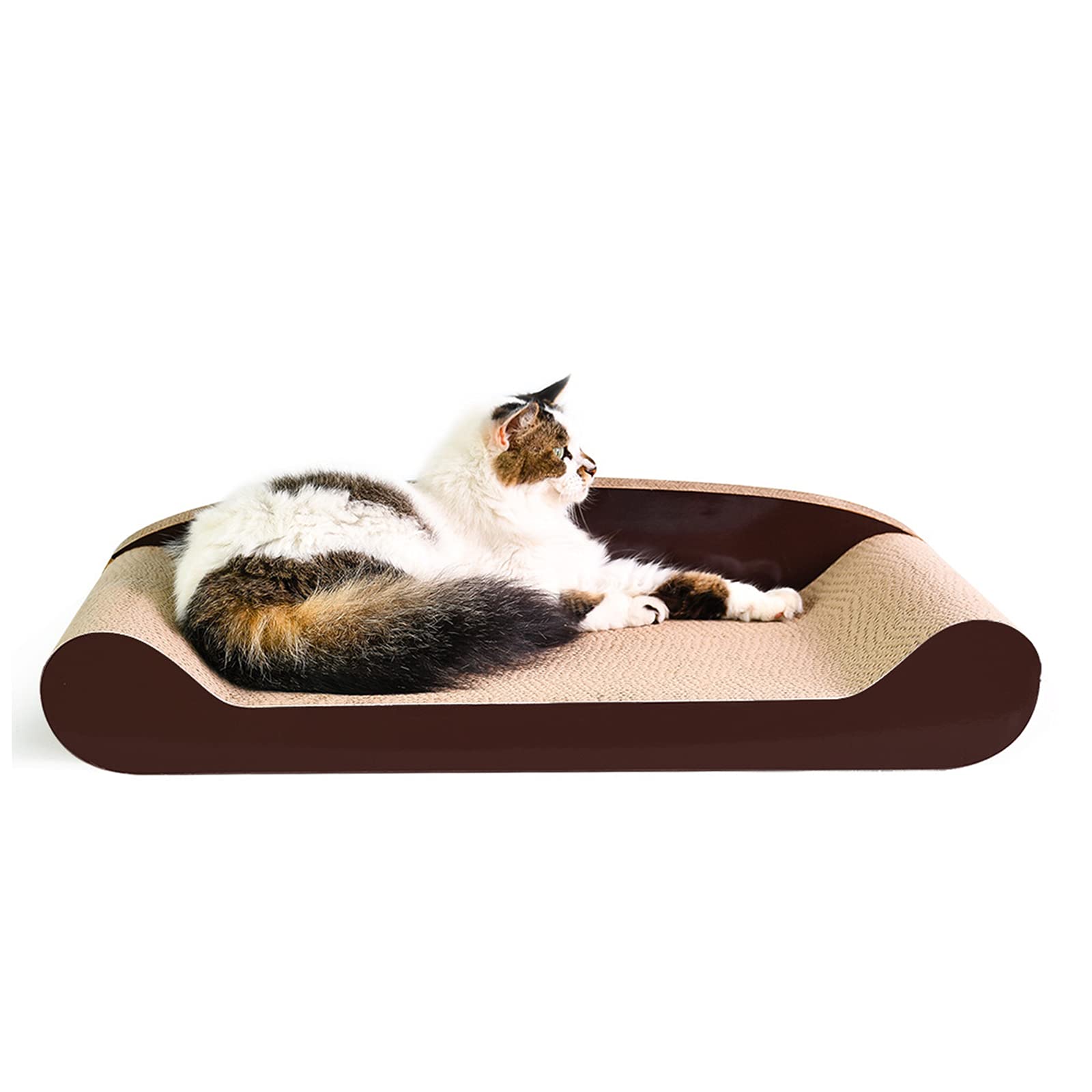 Premium XL Cat Scratcher Lounge & Scratching Post (27x13x5 inches) - Convertible Cat Sofa Bed, Scratching Pad & Training Toy - Perfect for Indoor Cats, Kittens & Multi-Cat Homes - Great for Living Rooms, Bedrooms & Pet Play Areas