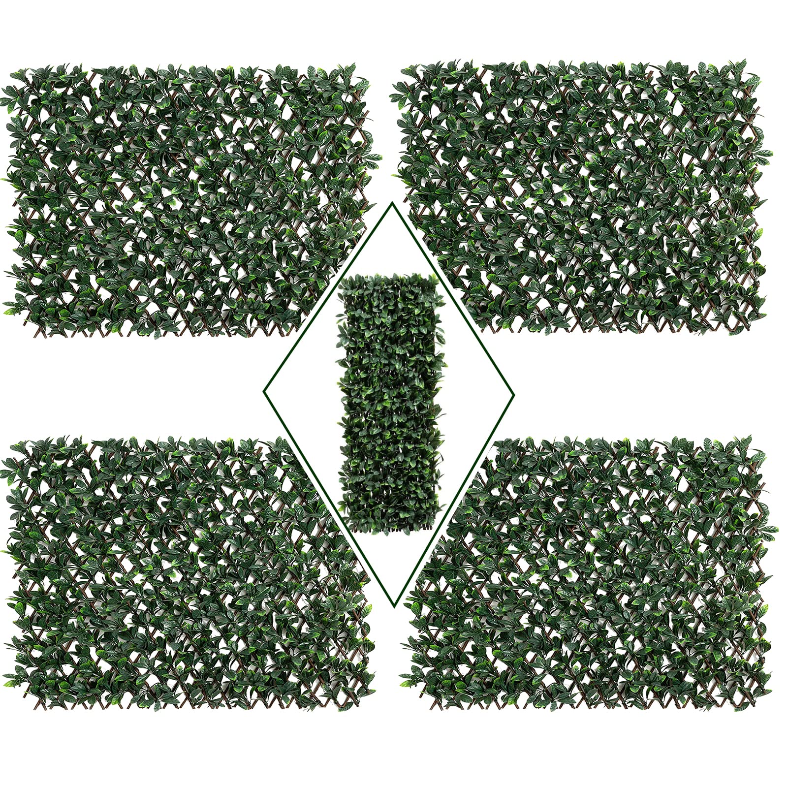 DOEWORKS 4PCS Expandable Faux Ivy Privacy Fence Screen - Outdoor Balcony Patio Garden Backyard Decor, Natural Greenery Backdrop for Home, Wedding & Party Decorations